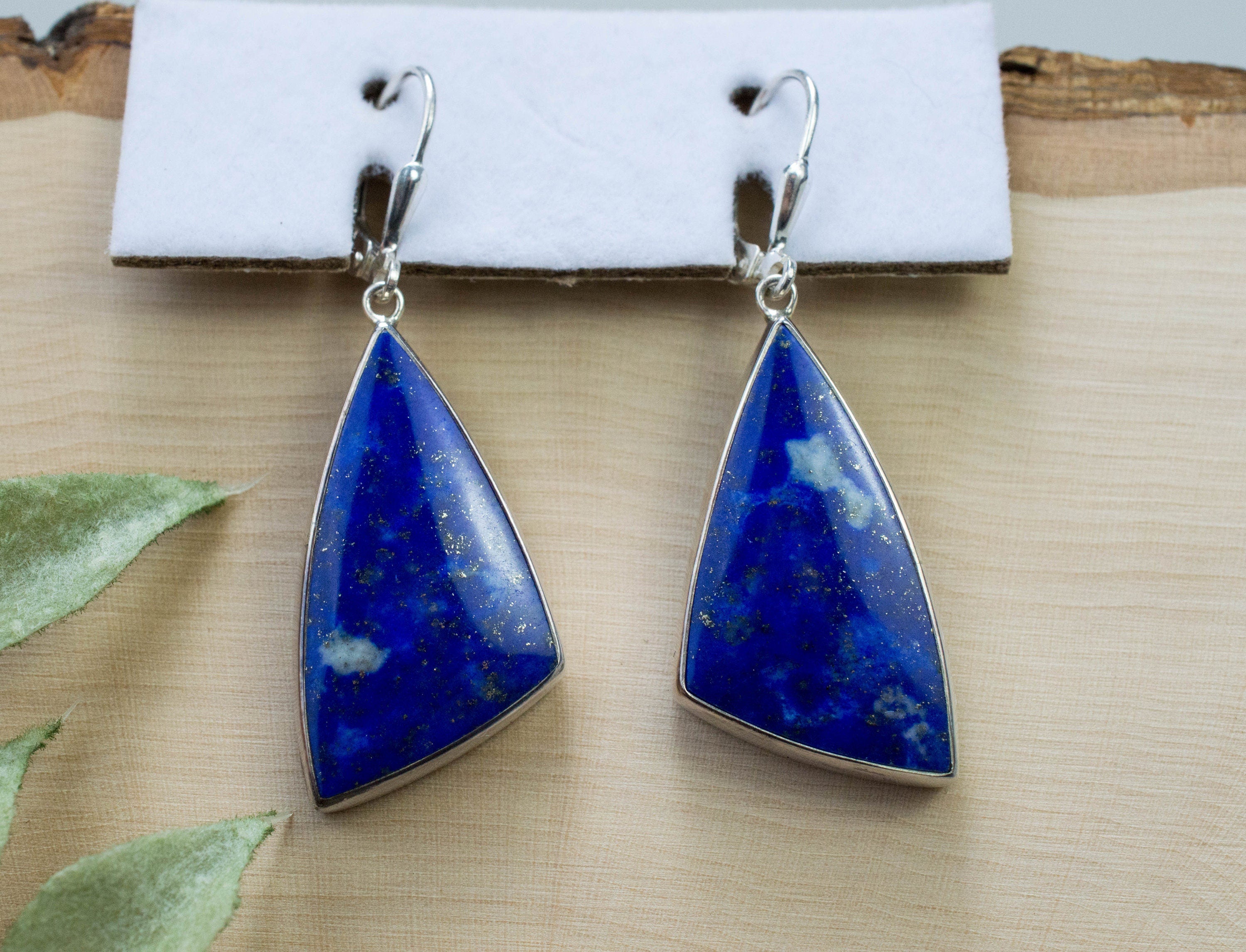 Lapis Lazuli Earrings, Natural Untreated Afghani Lapis