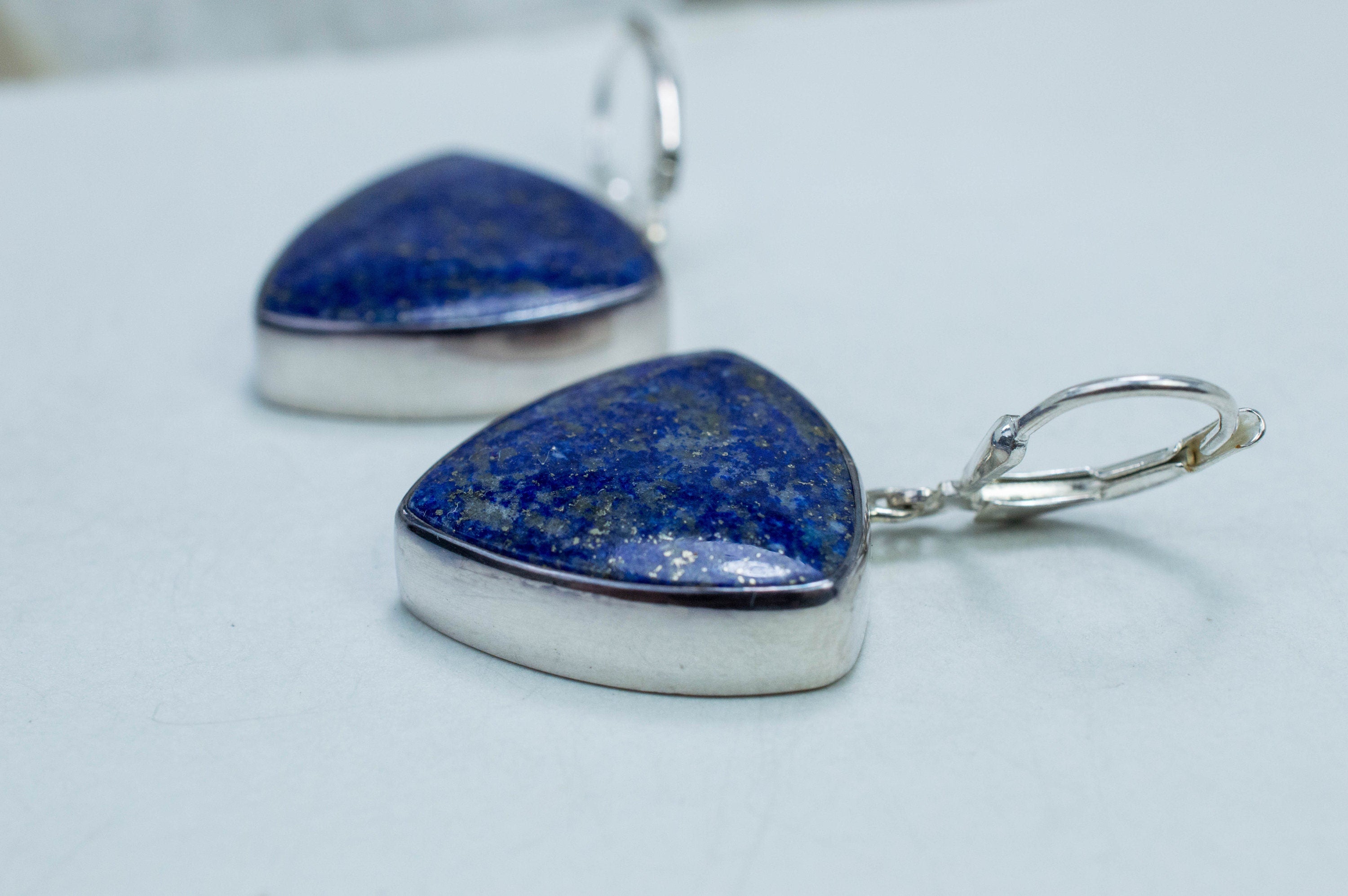 Lapis Lazuli Earrings, Genuine Untreated Afghani Lapis