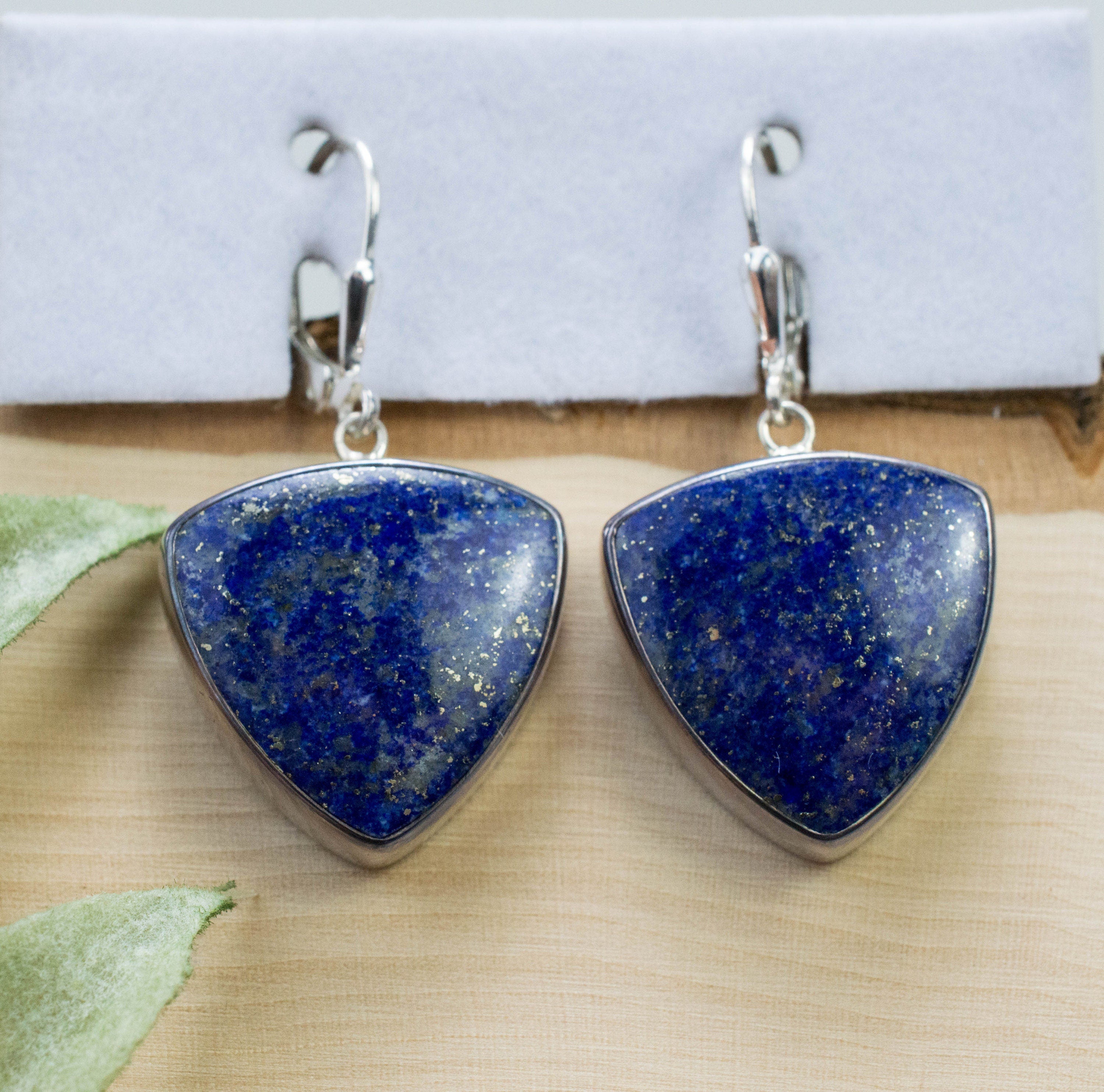 Lapis Lazuli Earrings, Genuine Untreated Afghani Lapis