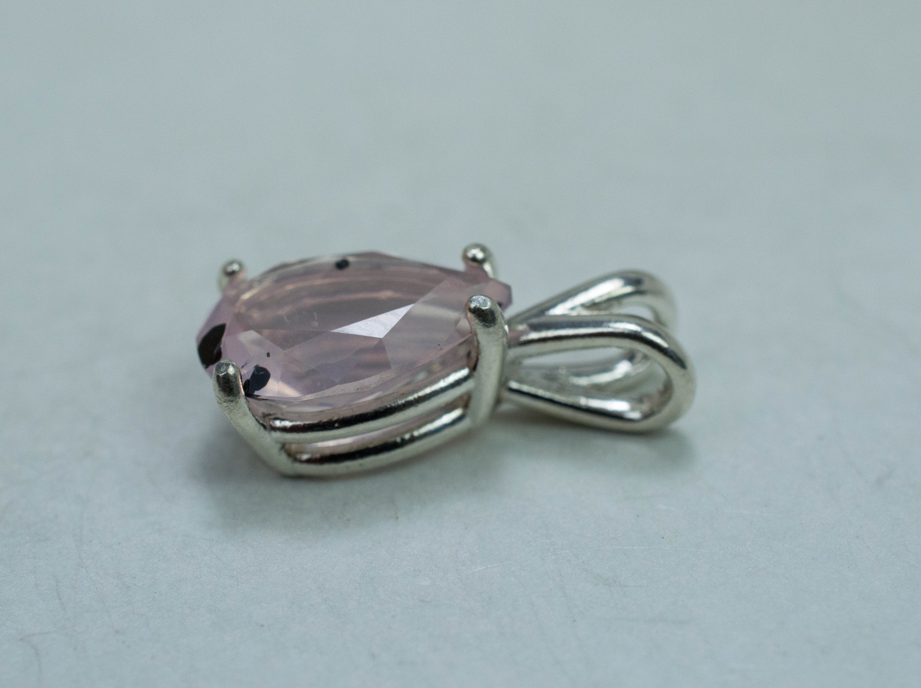 Rose Quartz Pendant; Natural Untreated Tanzania Diopside Included Rose Quartz; 2.675cts