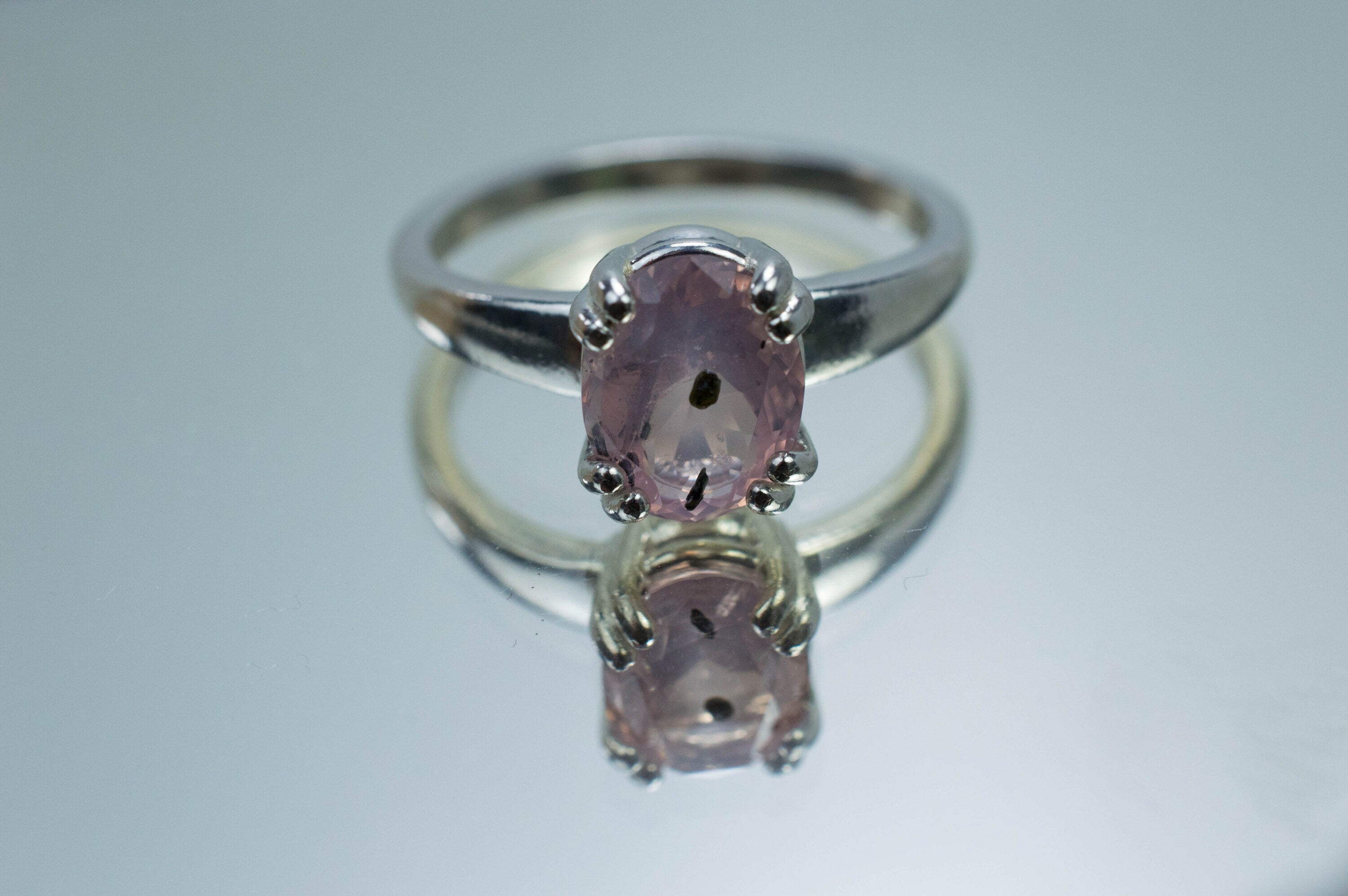 Rose Quartz Ring; Natural Untreated Tanzania Diopside Quartz; 1.550cts