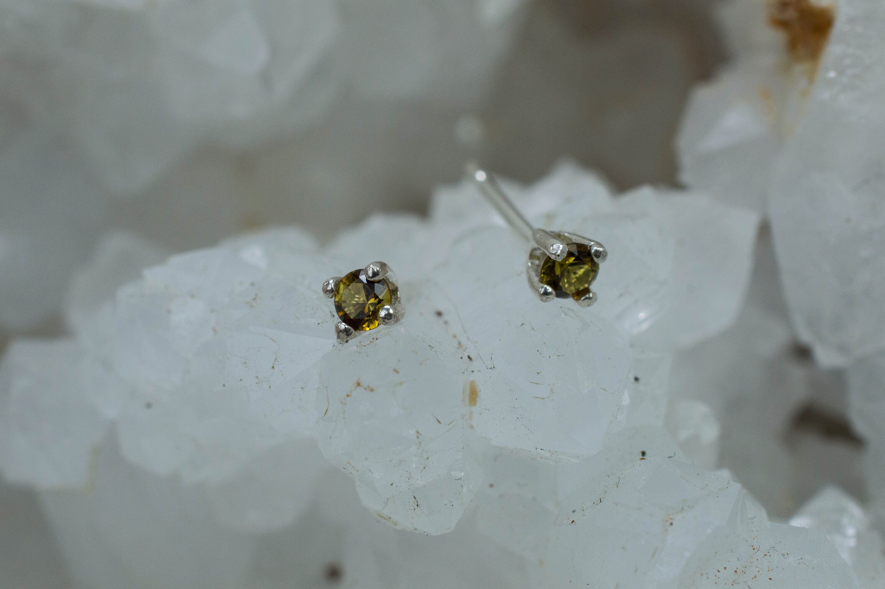 Tourmaline Earrings; Natural Untreated Brazil Dravite Tourmaline; 0.185cts