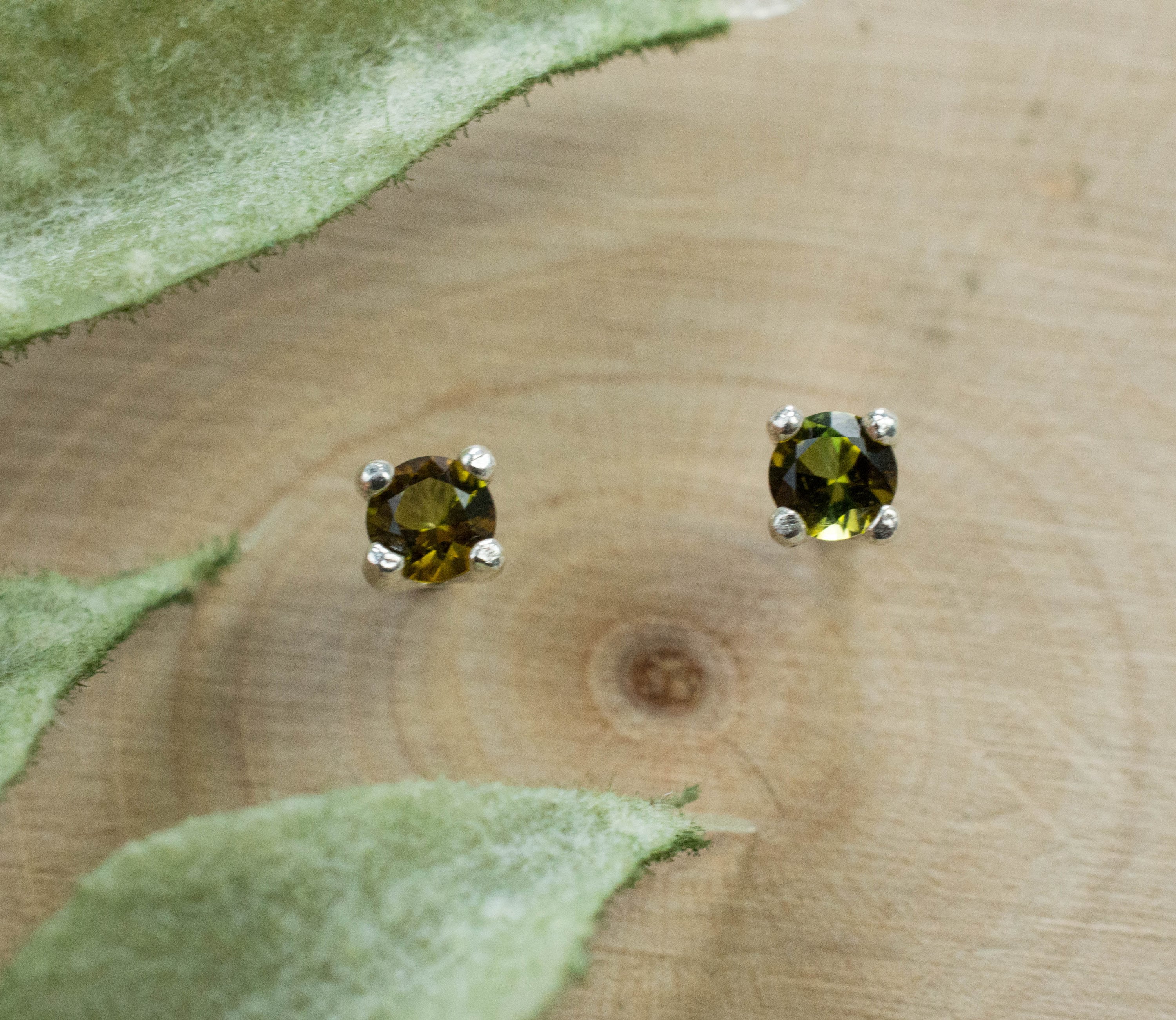 Tourmaline Earrings; Natural Untreated Brazil Dravite Tourmaline; 0.200cts