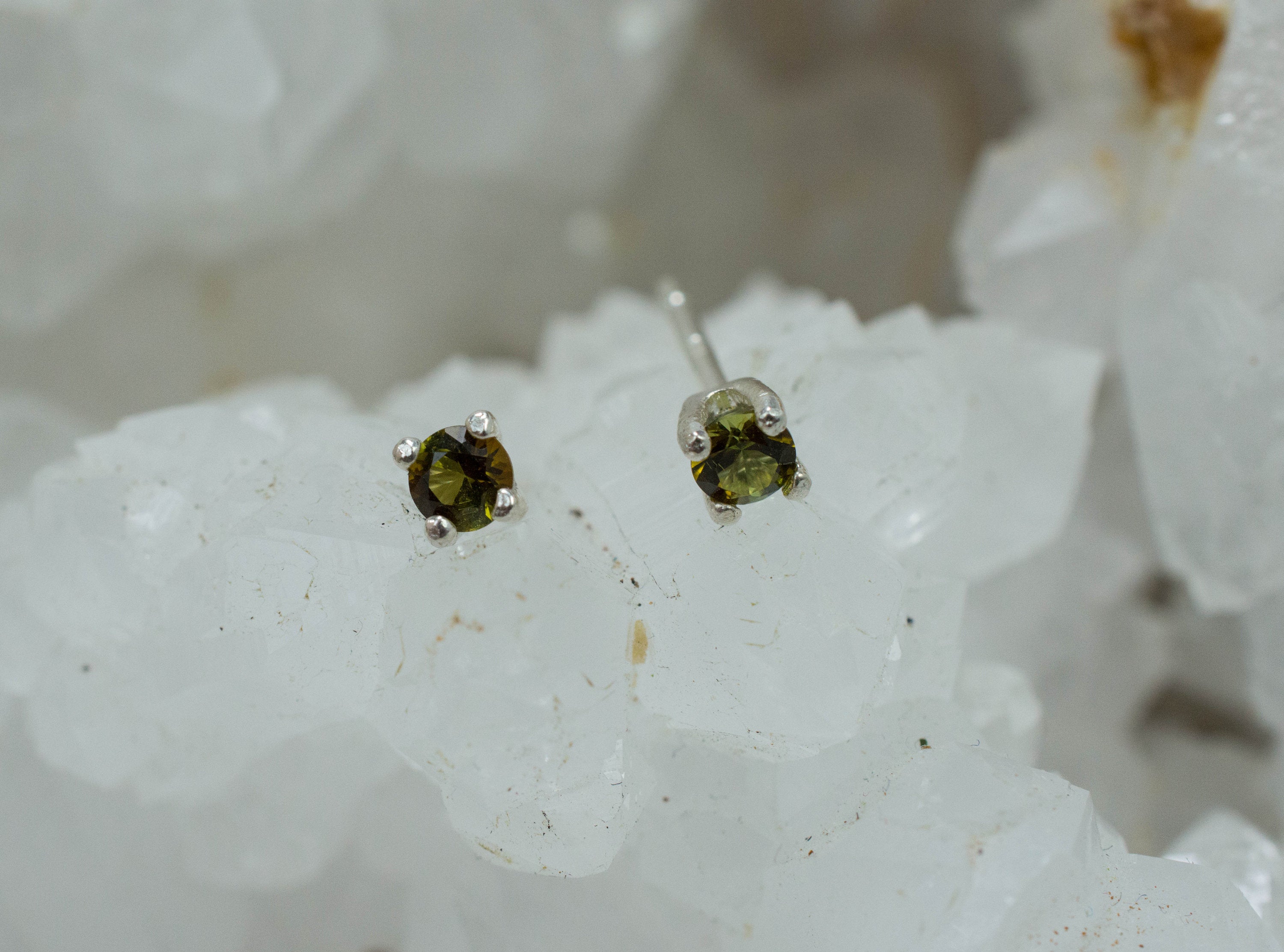 Tourmaline Earrings; Natural Untreated Brazil Dravite Tourmaline; 0.200cts