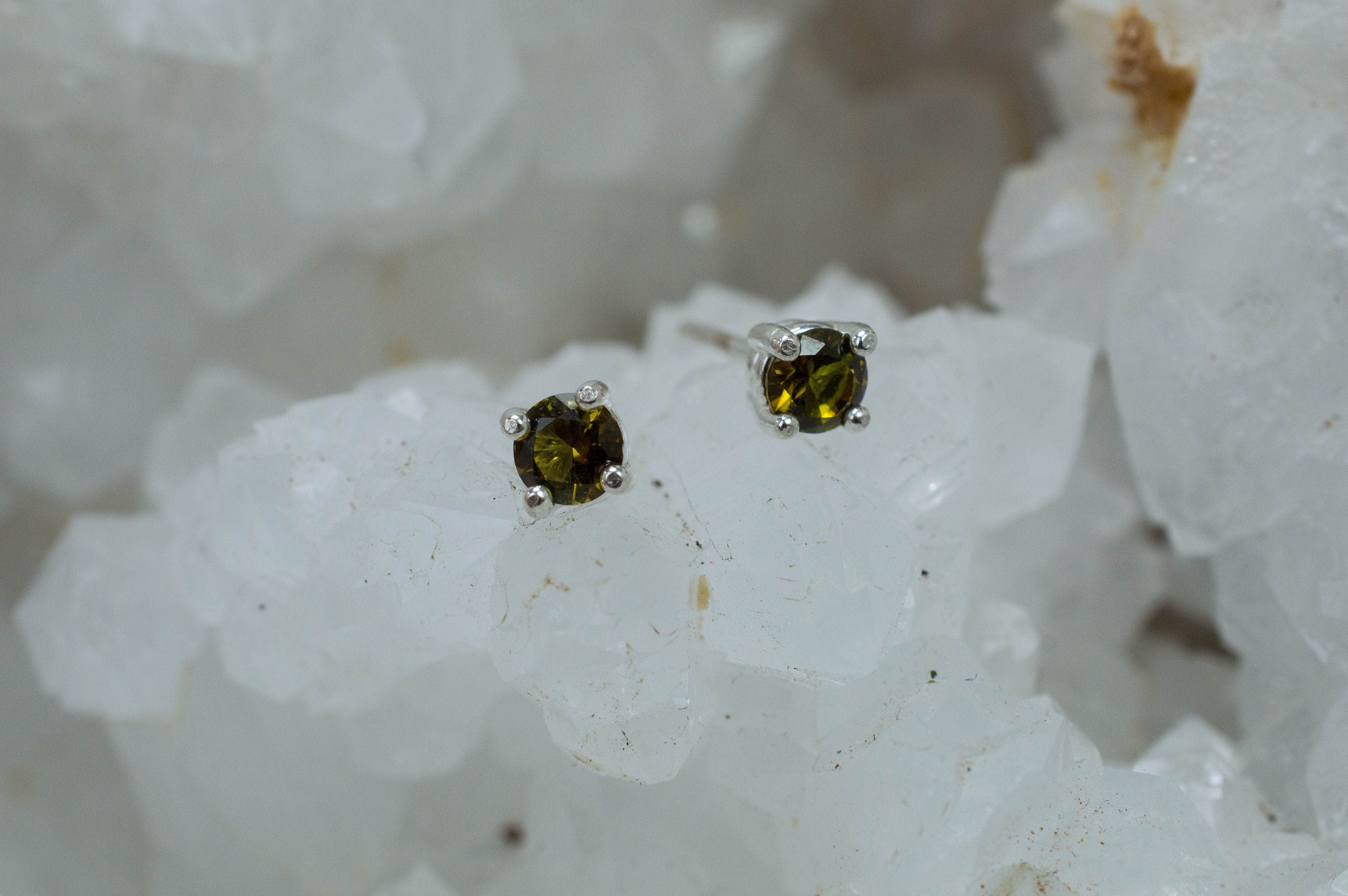 Tourmaline Earrings; Natural Untreated Brazil Dravite Tourmaline; 0.405cts