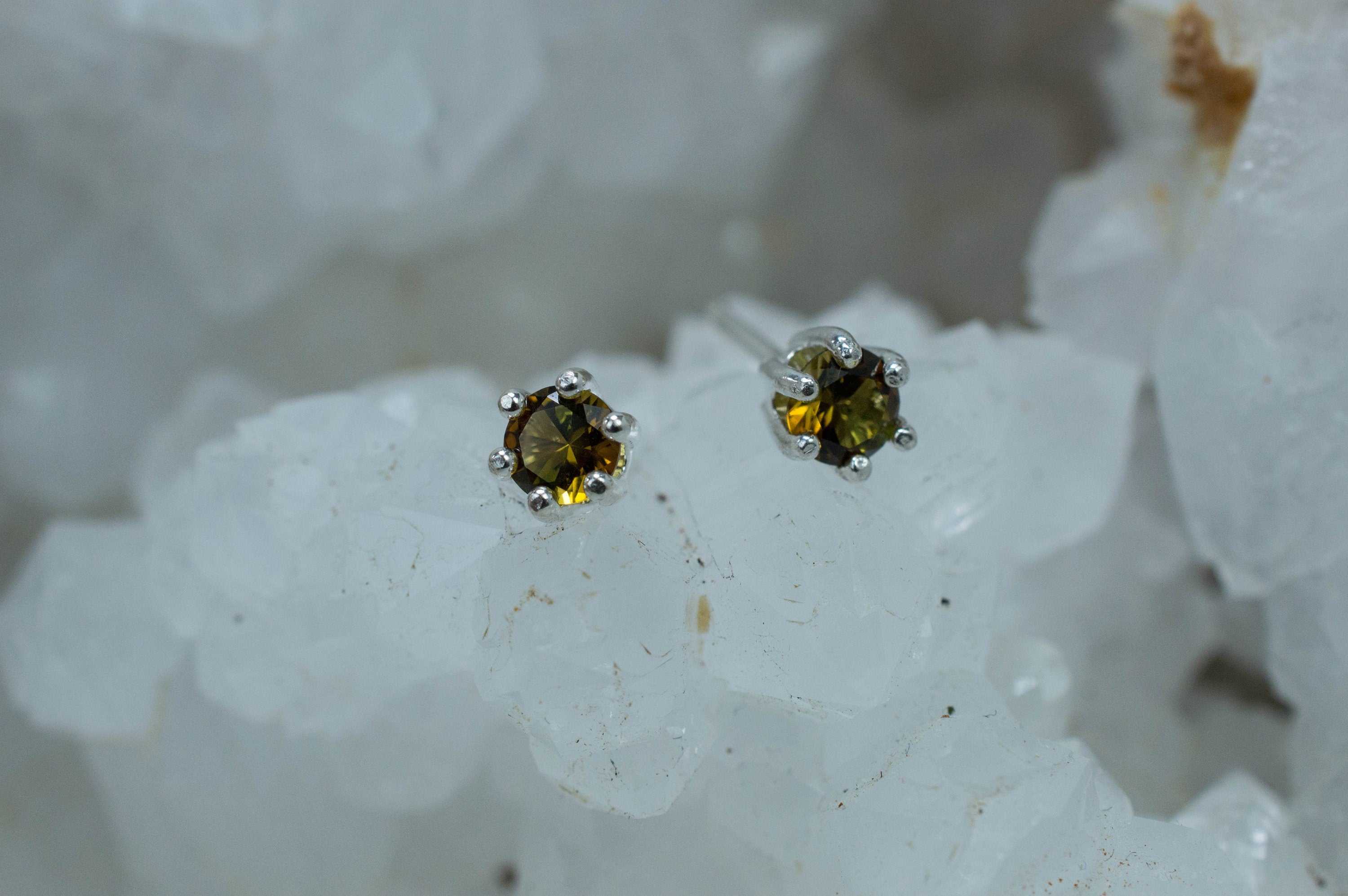 Tourmaline Earrings; Natural Untreated Brazil Dravite Tourmaline; 0.440cts