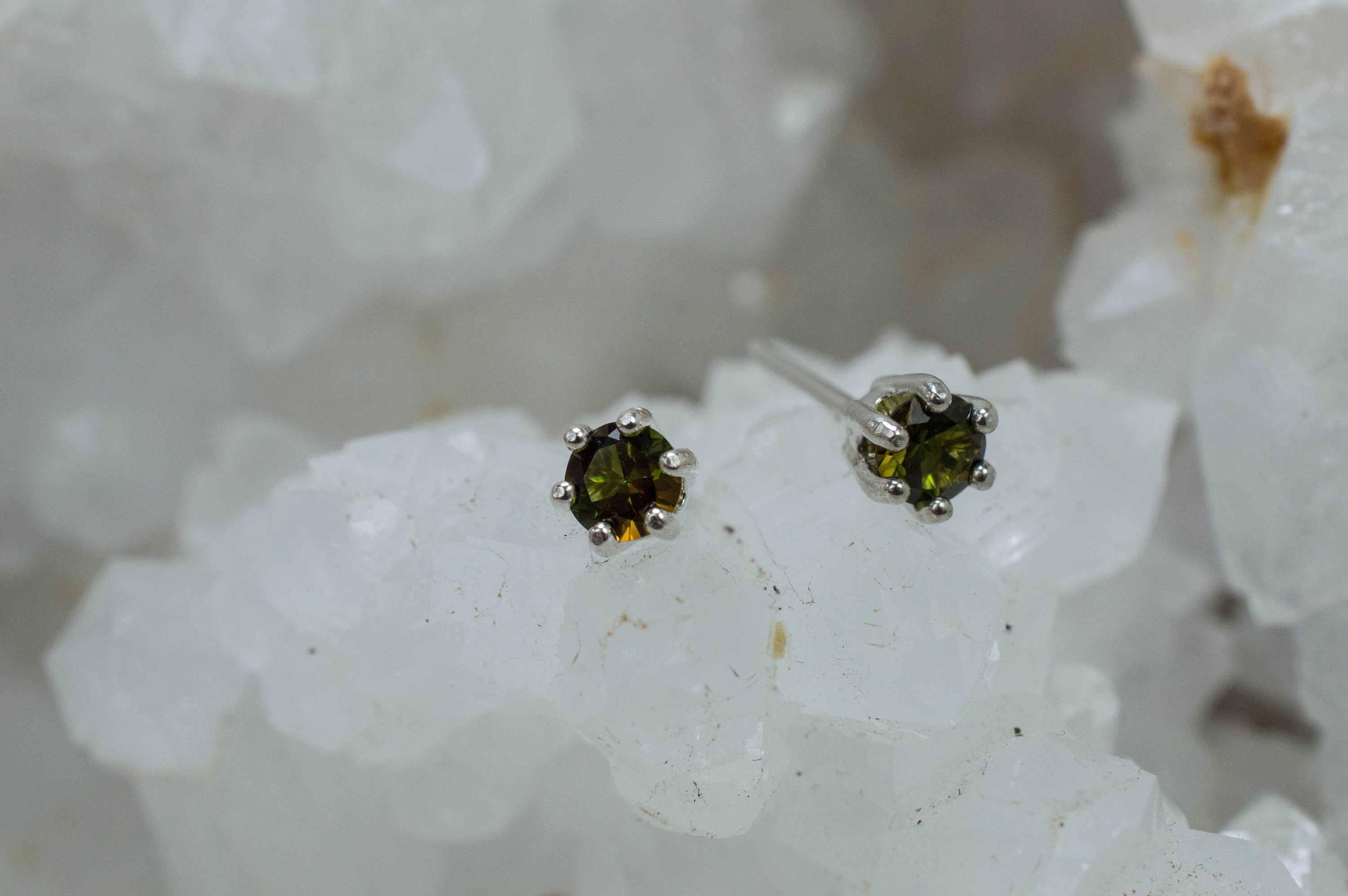 Tourmaline Earrings; Natural Untreated Brazil Dravite Tourmaline; 0.455cts