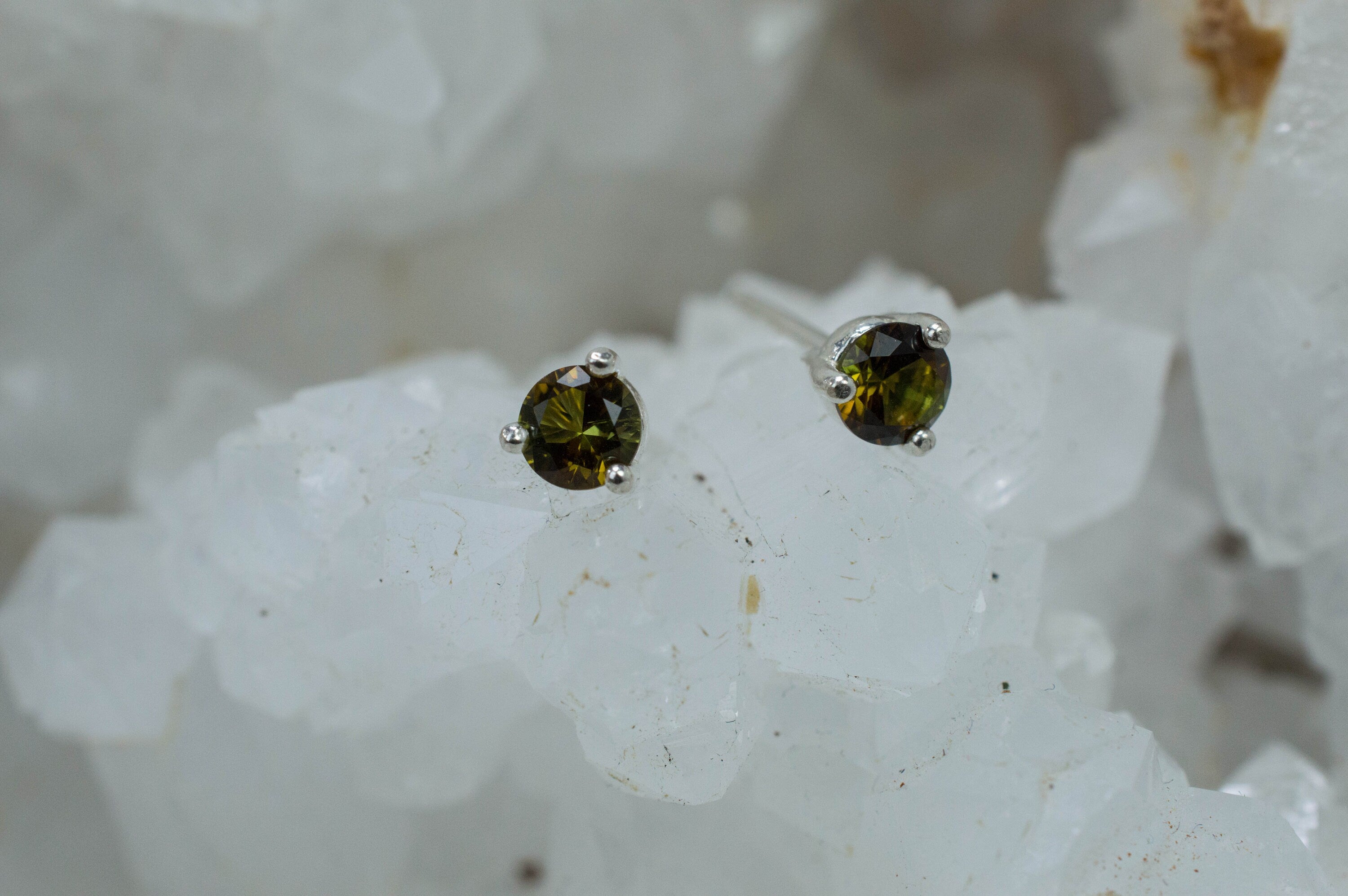 Tourmaline Earrings; Natural Untreated Brazil Dravite Tourmaline; 0.475cts