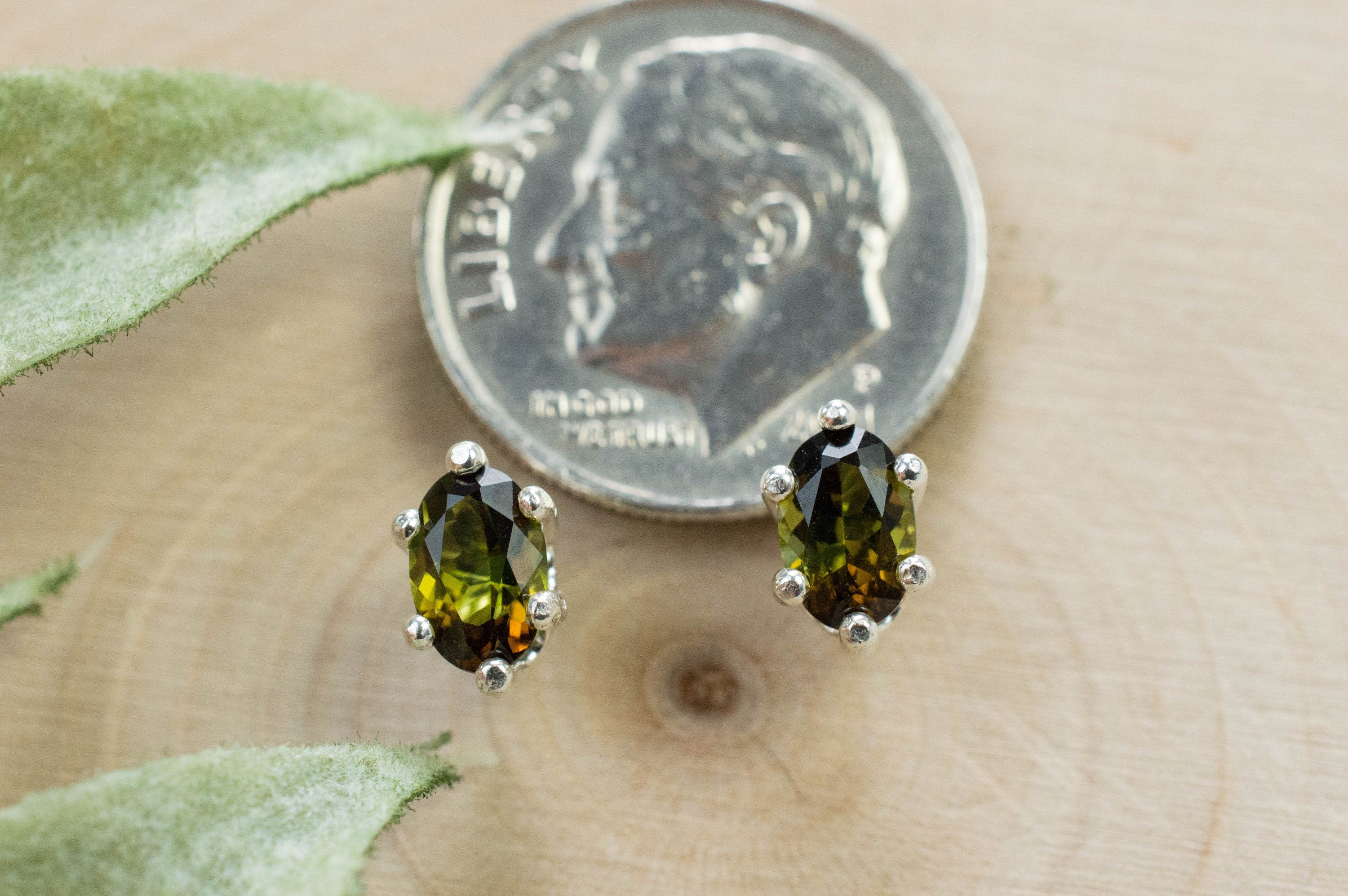 Tourmaline Earrings; Natural Untreated Brazil Dravite Tourmaline; 0.835cts