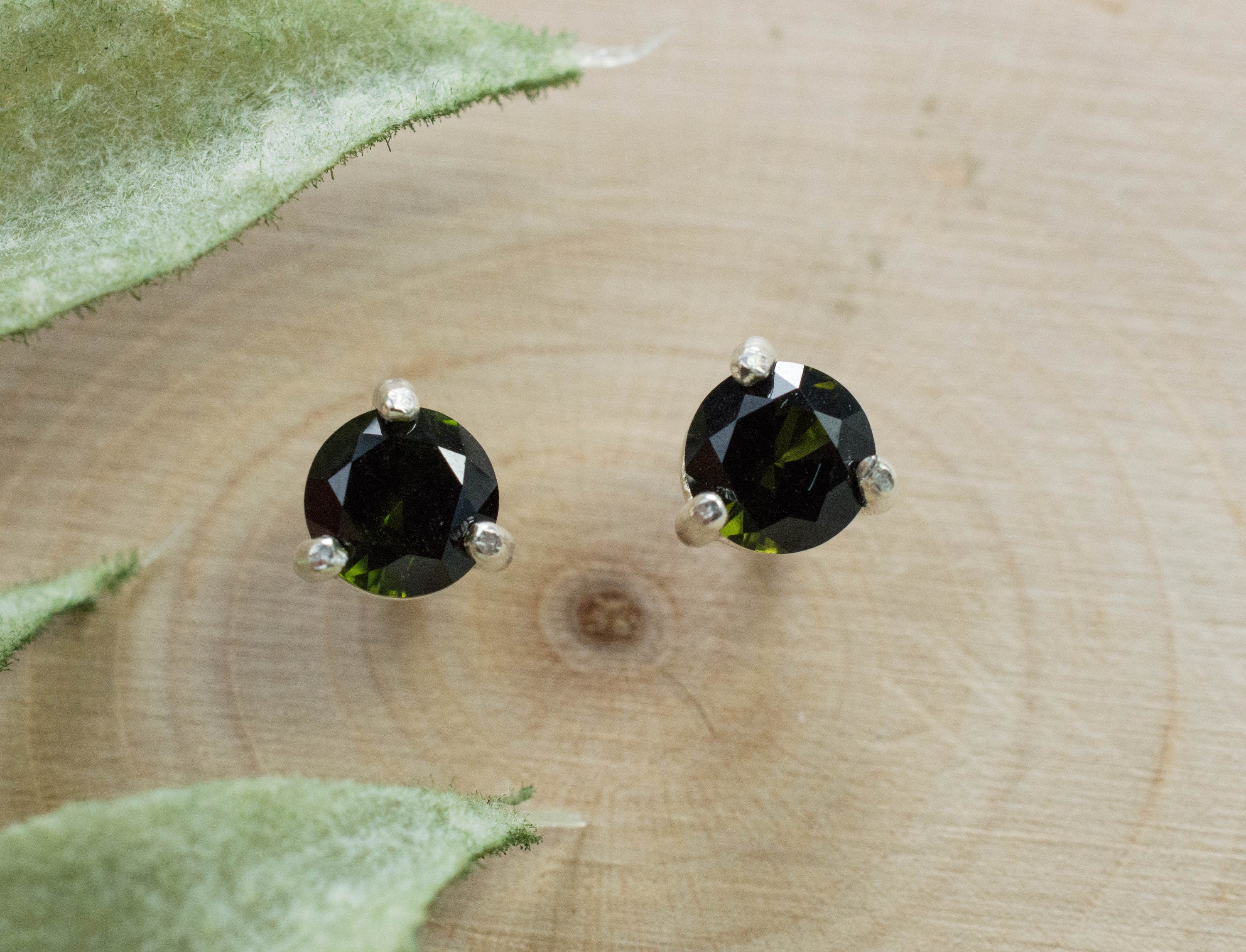 Tourmaline Earrings; Natural Untreated Brazil Dravite Tourmaline; 0.860cts