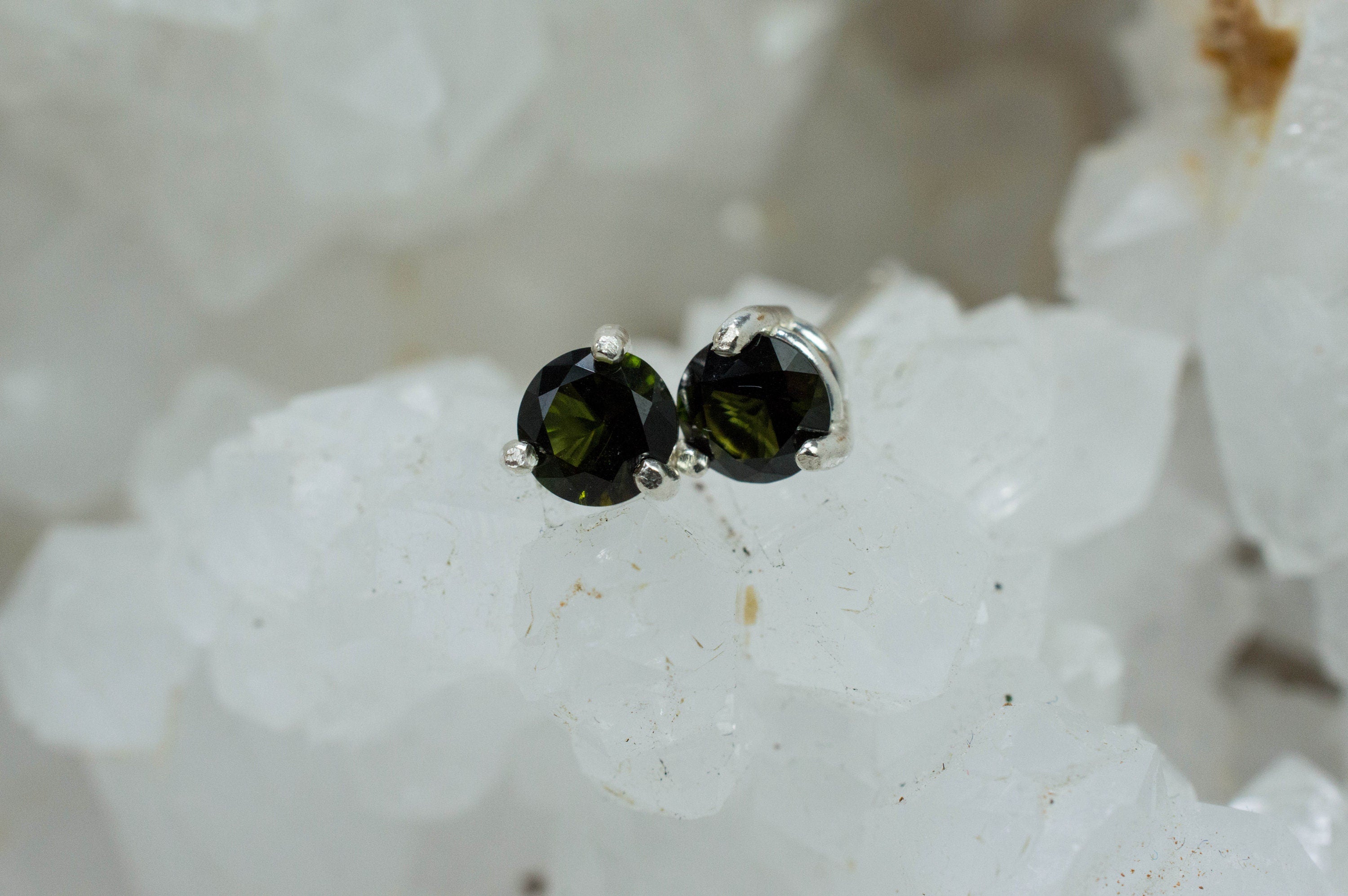 Tourmaline Earrings; Natural Untreated Brazil Dravite Tourmaline; 0.860cts