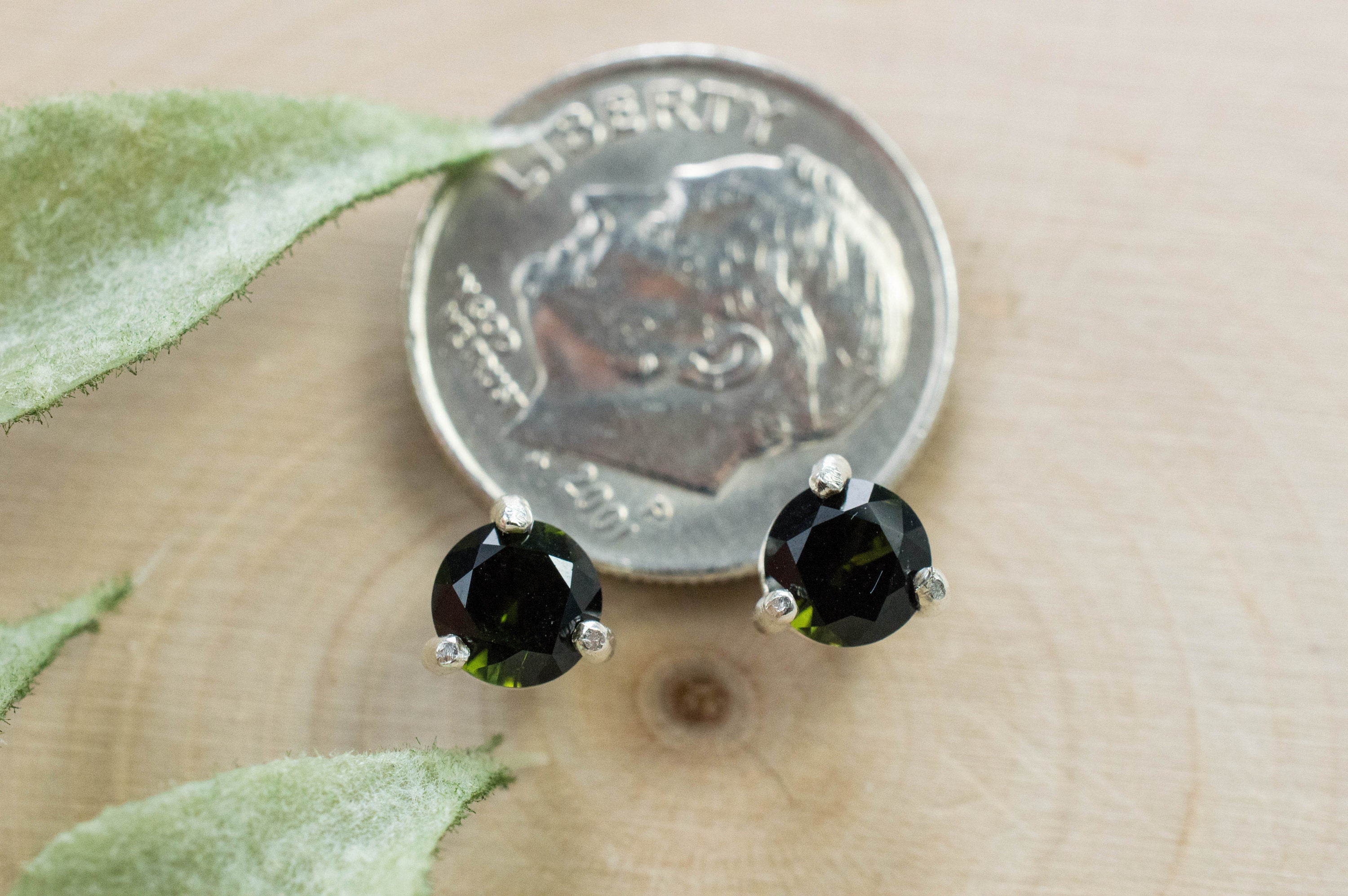 Tourmaline Earrings; Natural Untreated Brazil Dravite Tourmaline; 0.860cts