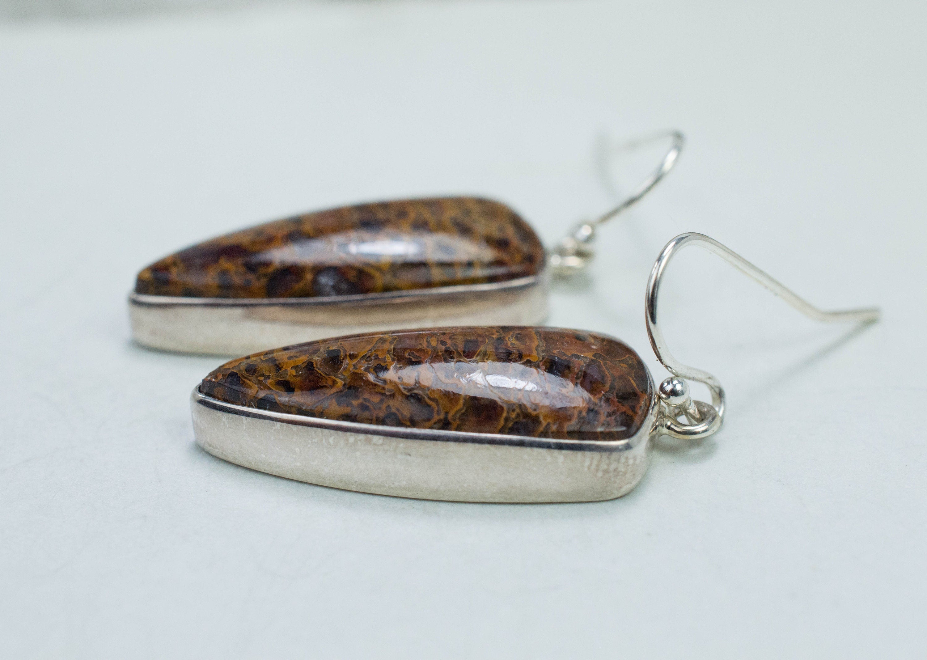 Dinosaur Bone Earrings; Natural Untreated Utah Dino Bone; 5.622g