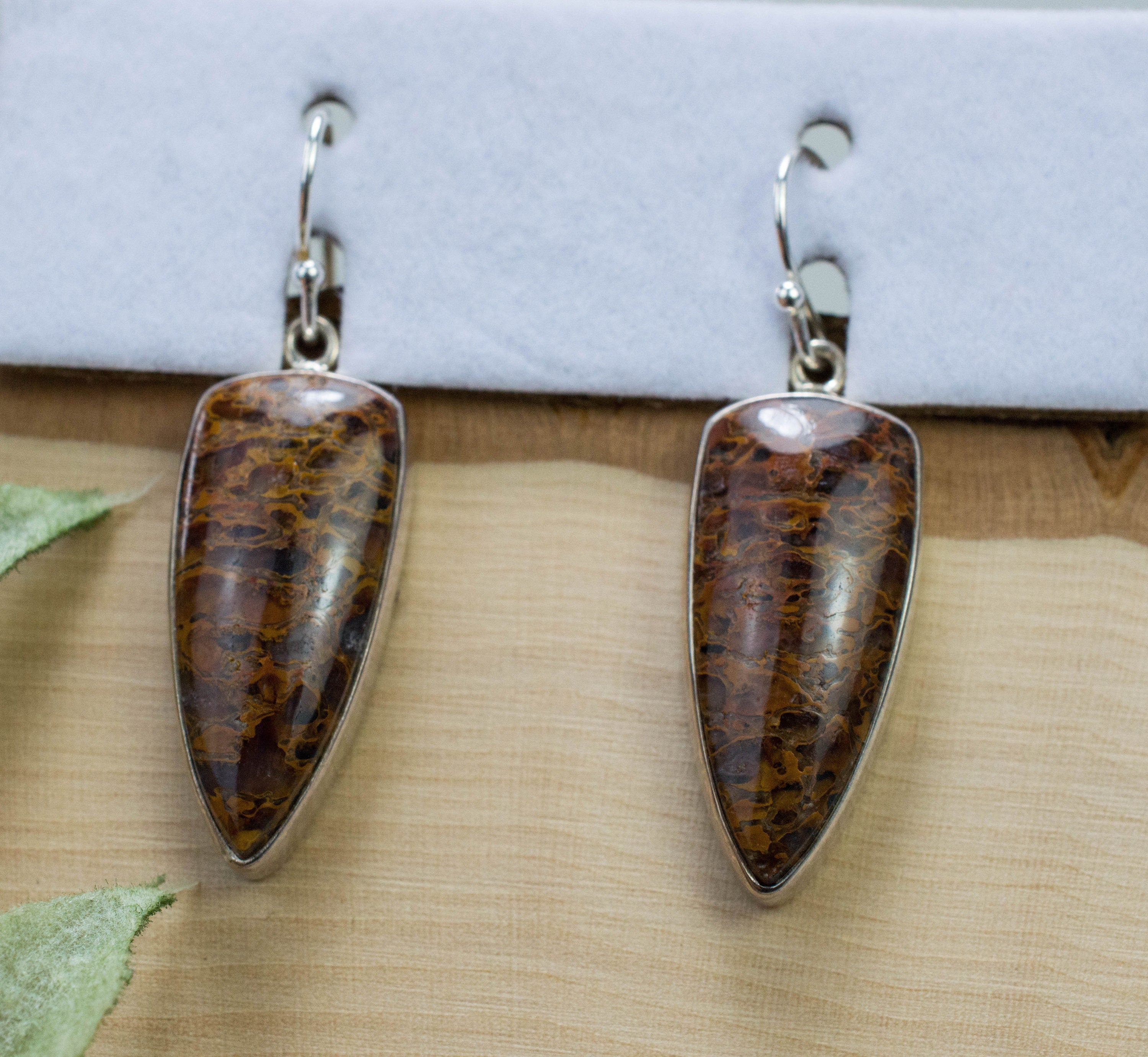 Dinosaur Bone Earrings; Natural Untreated Utah Dino Bone; 5.622g