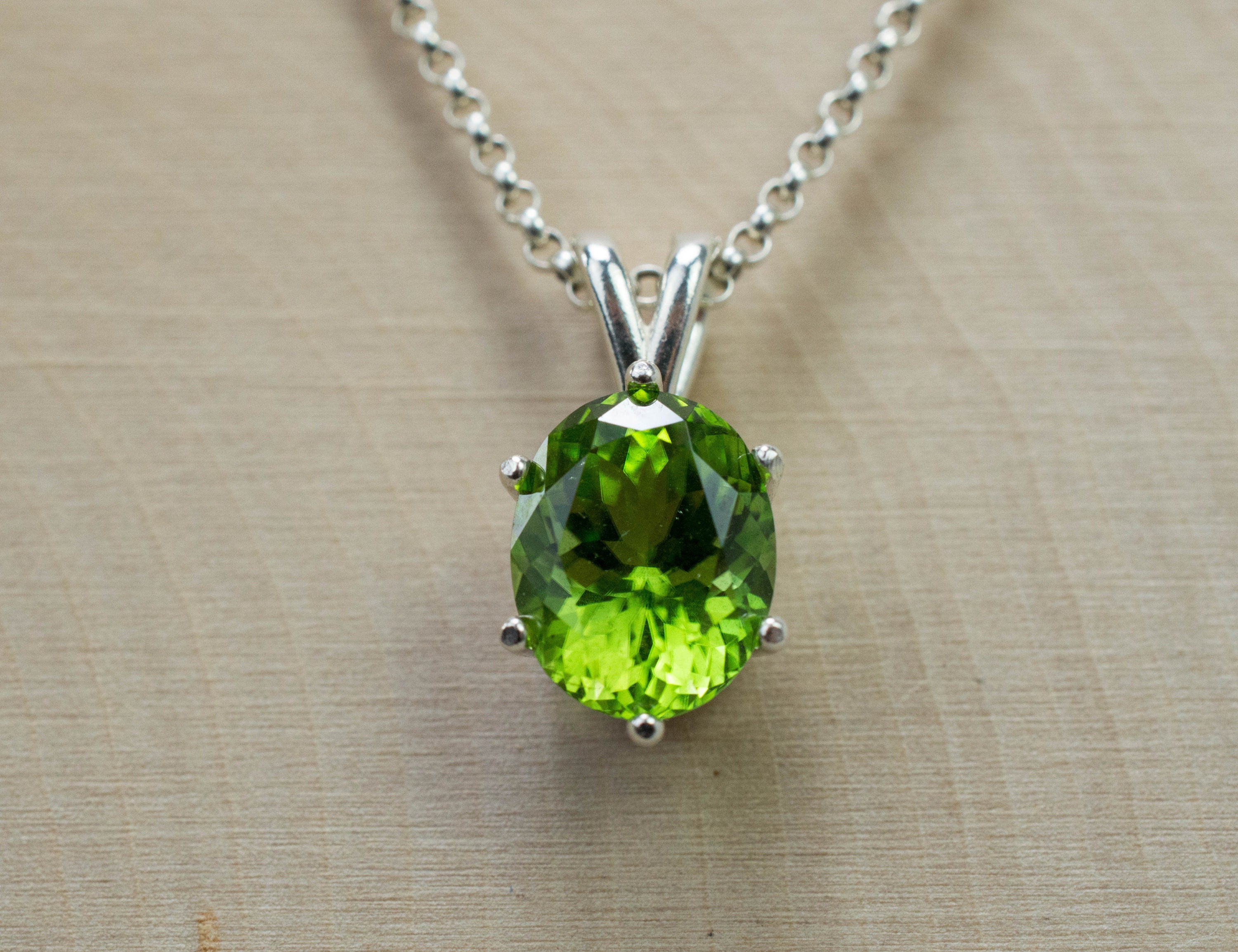 Peridot Pendant; Natural Untreated Tanzania Peridot; 3.320cts