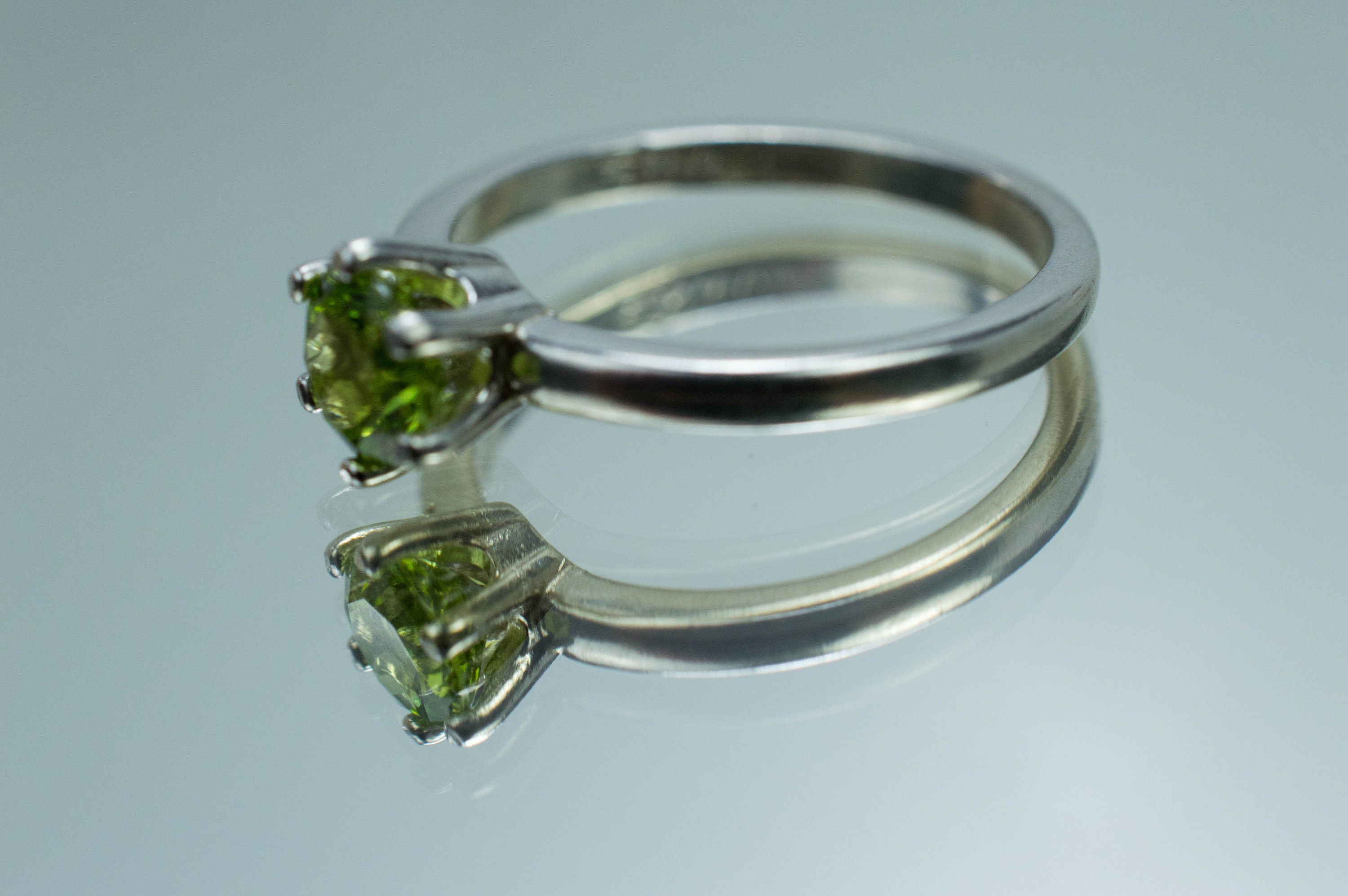 Peridot Ring, Natural Untreated Tanzania Peridot; 0.770cts