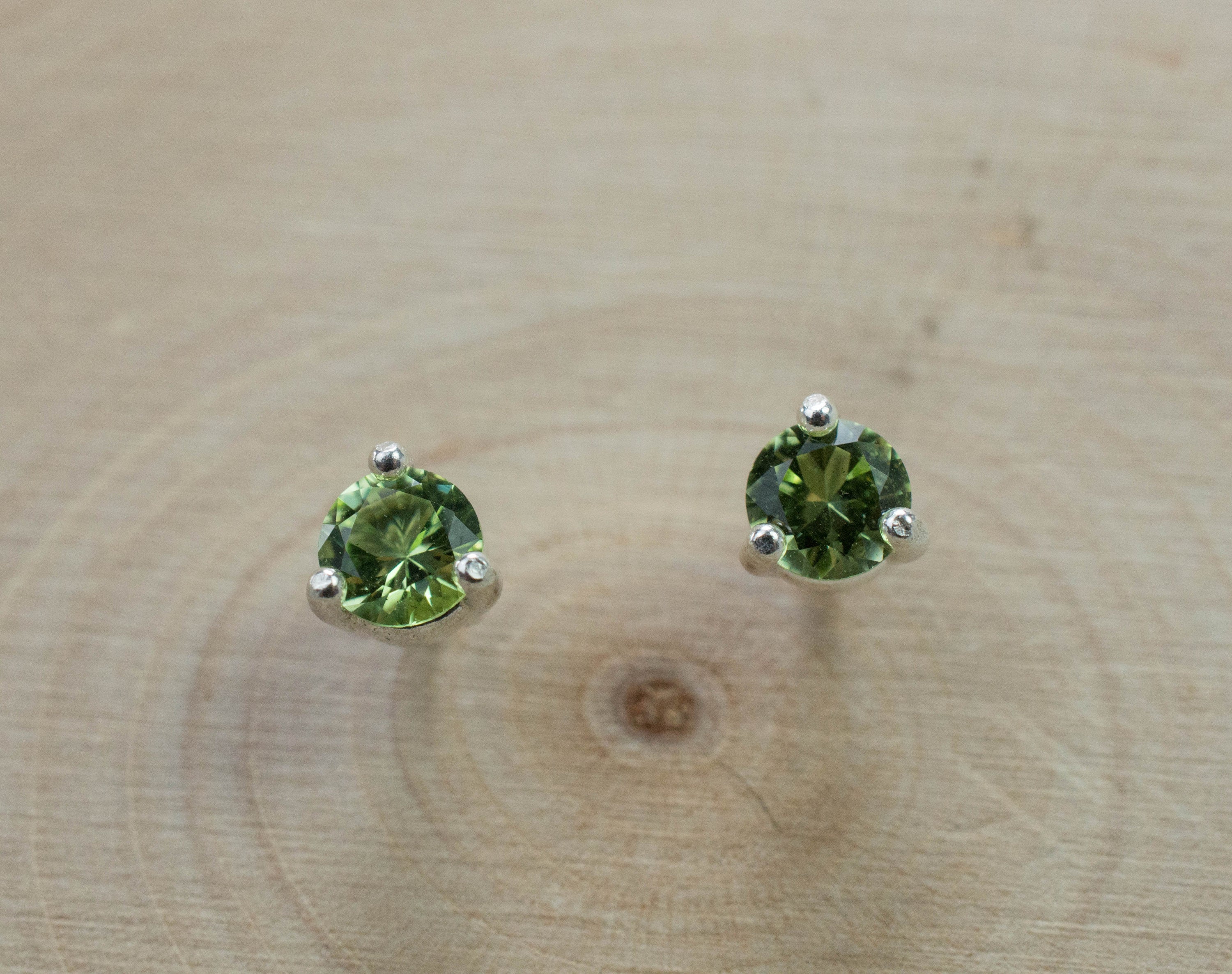 Peridot Earrings; Natural Untreated Tanzania Go Go Peridot; 0.455cts