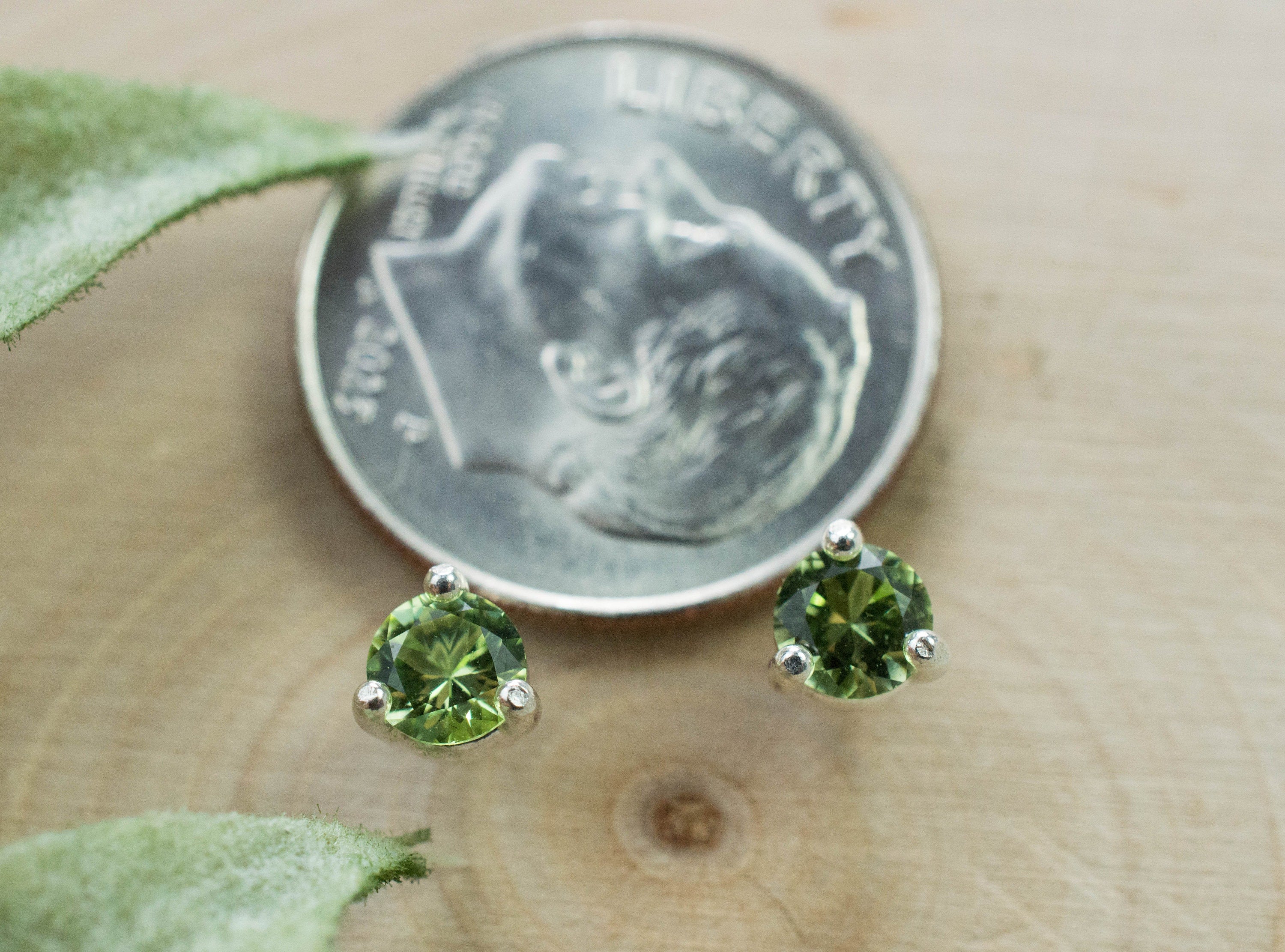 Peridot Earrings; Natural Untreated Tanzania Go Go Peridot; 0.455cts