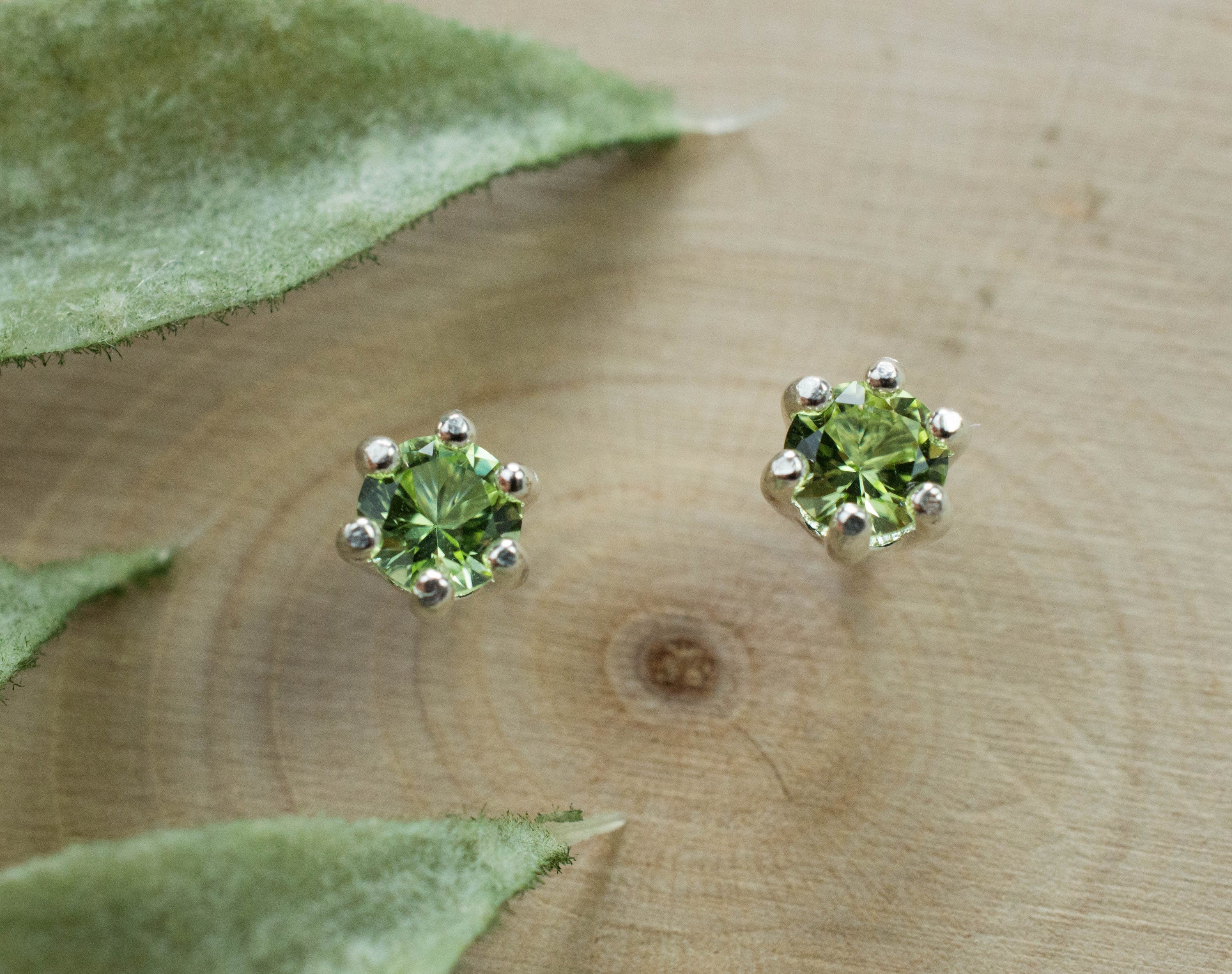 Peridot Earrings; Natural Untreated Tanzania Go Go Peridot; 0.465cts