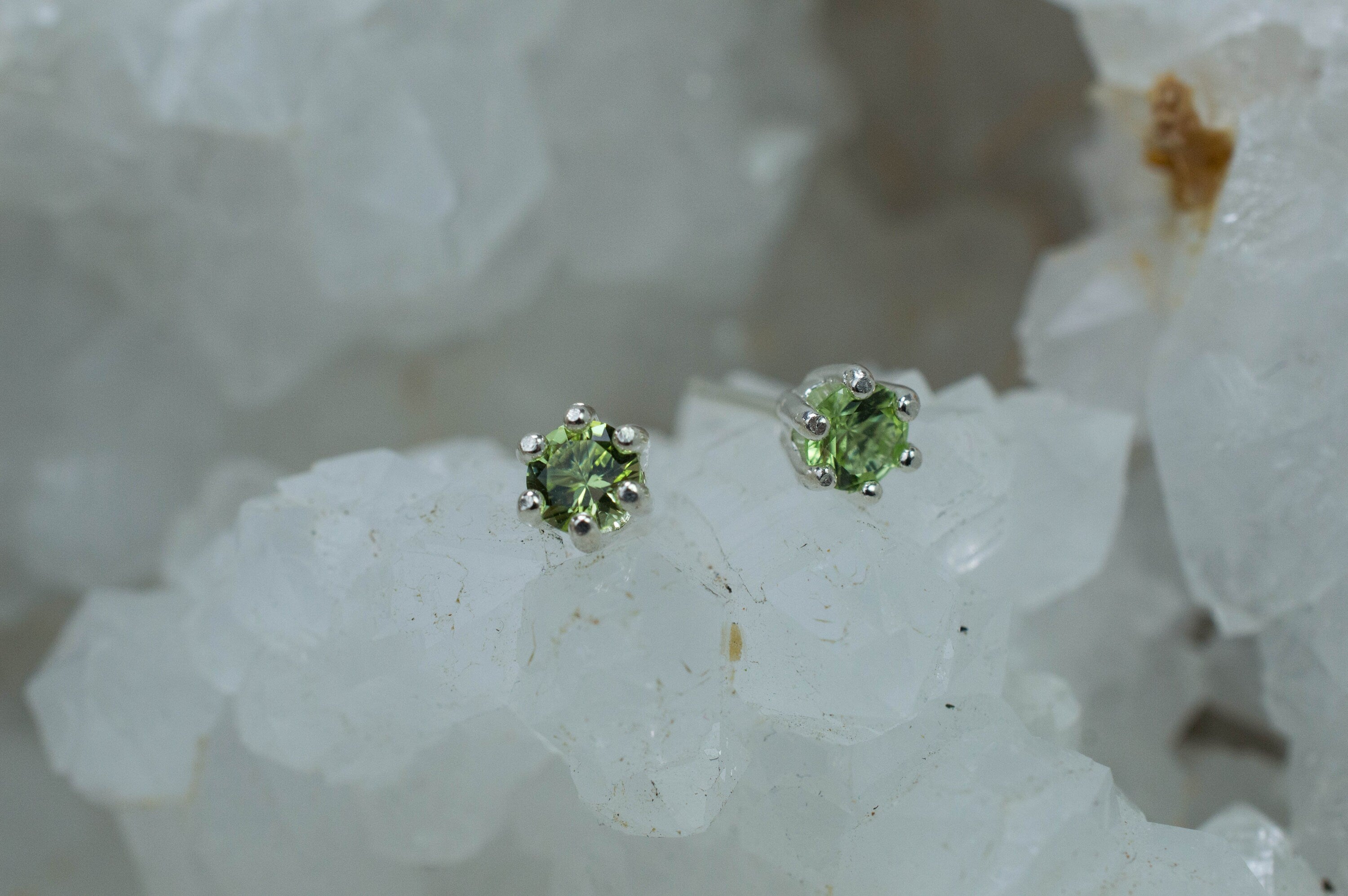 Peridot Earrings; Natural Untreated Tanzania Go Go Peridot; 0.465cts