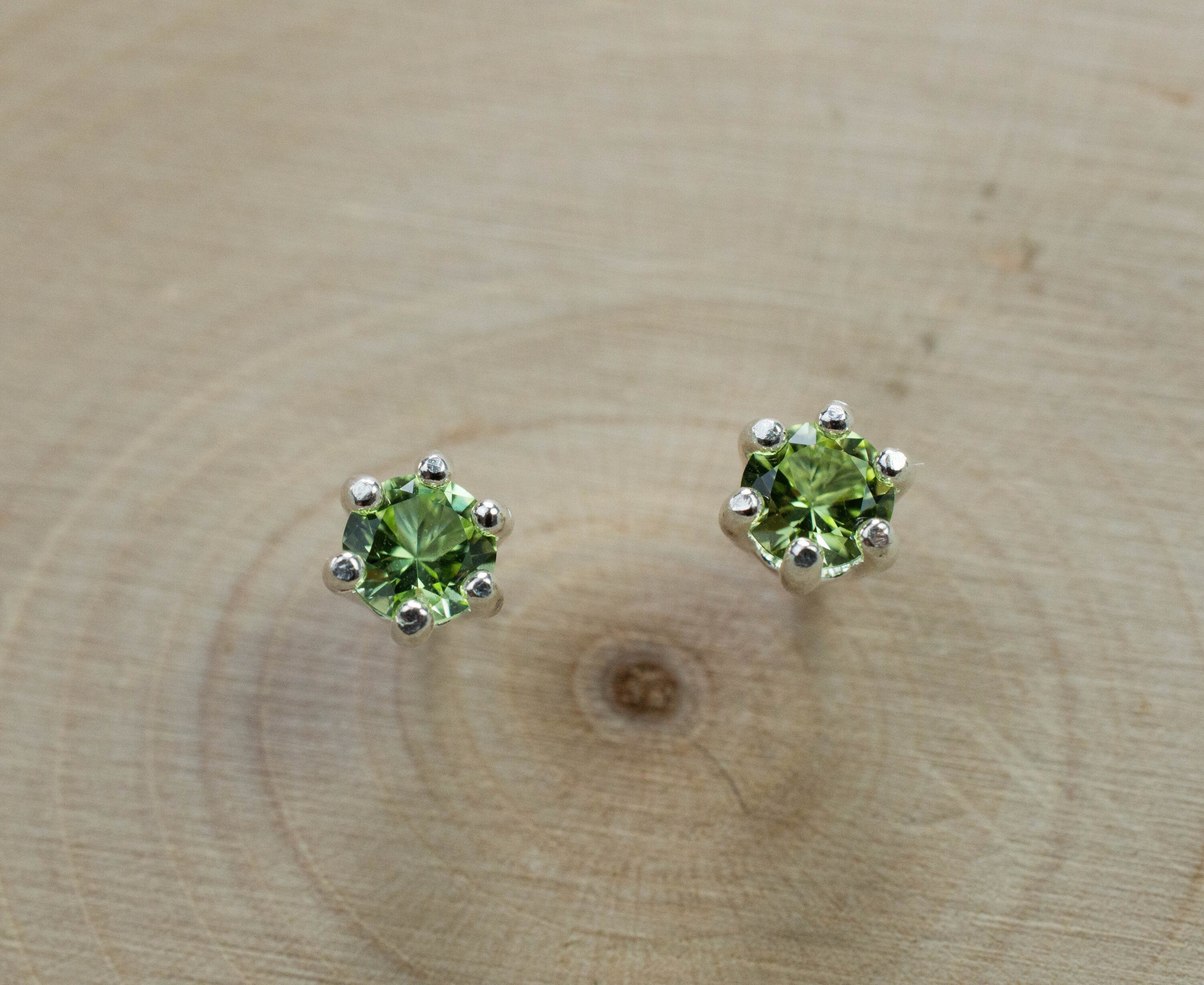 Peridot Earrings; Natural Untreated Tanzania Go Go Peridot; 0.465cts