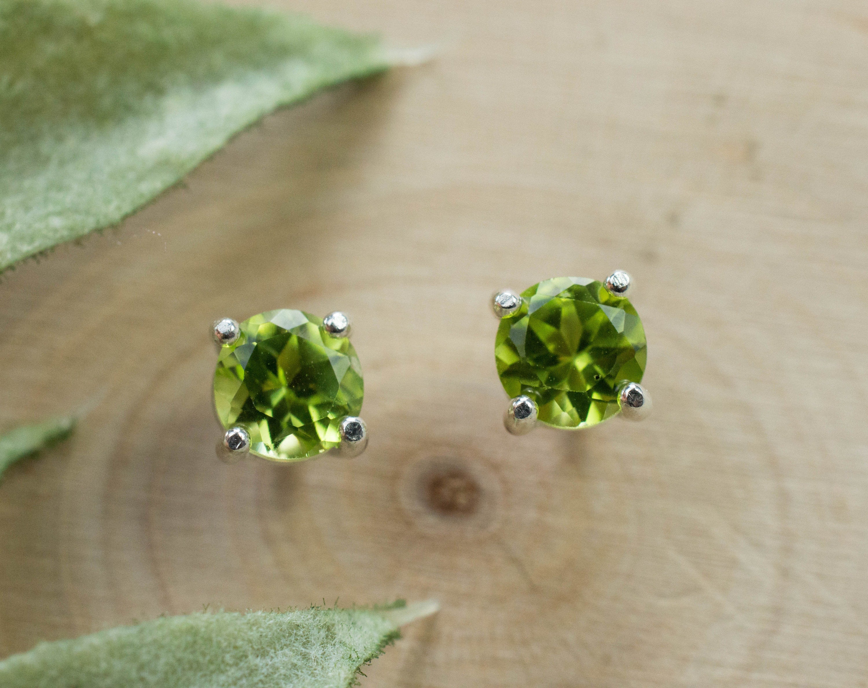 Peridot Earrings; Natural Untreated Arizona Peridot; 1.195cts