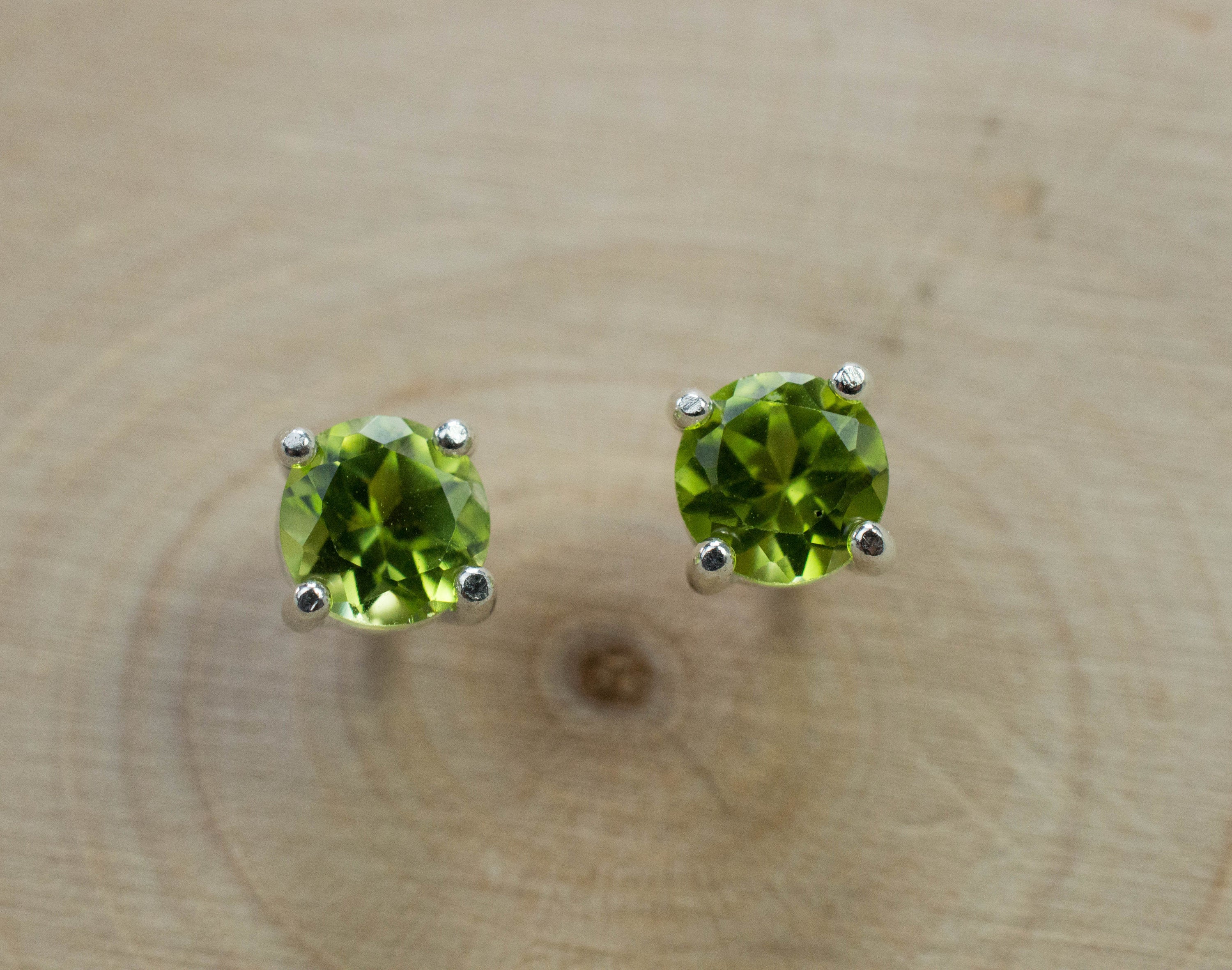 Peridot Earrings; Natural Untreated Arizona Peridot; 1.195cts