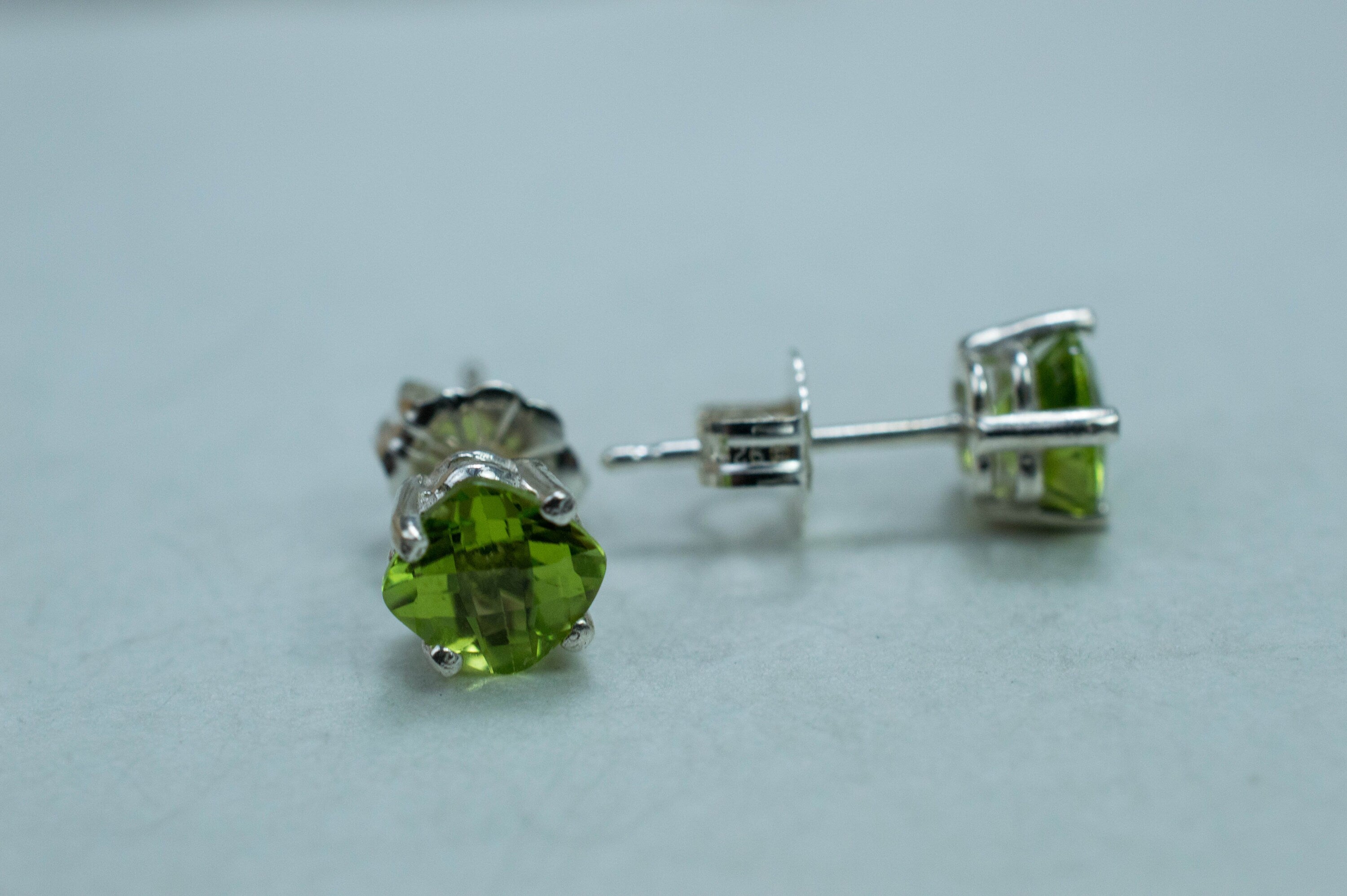 Peridot Earrings; Natural Untreated Arizona Peridot; 1.450cts