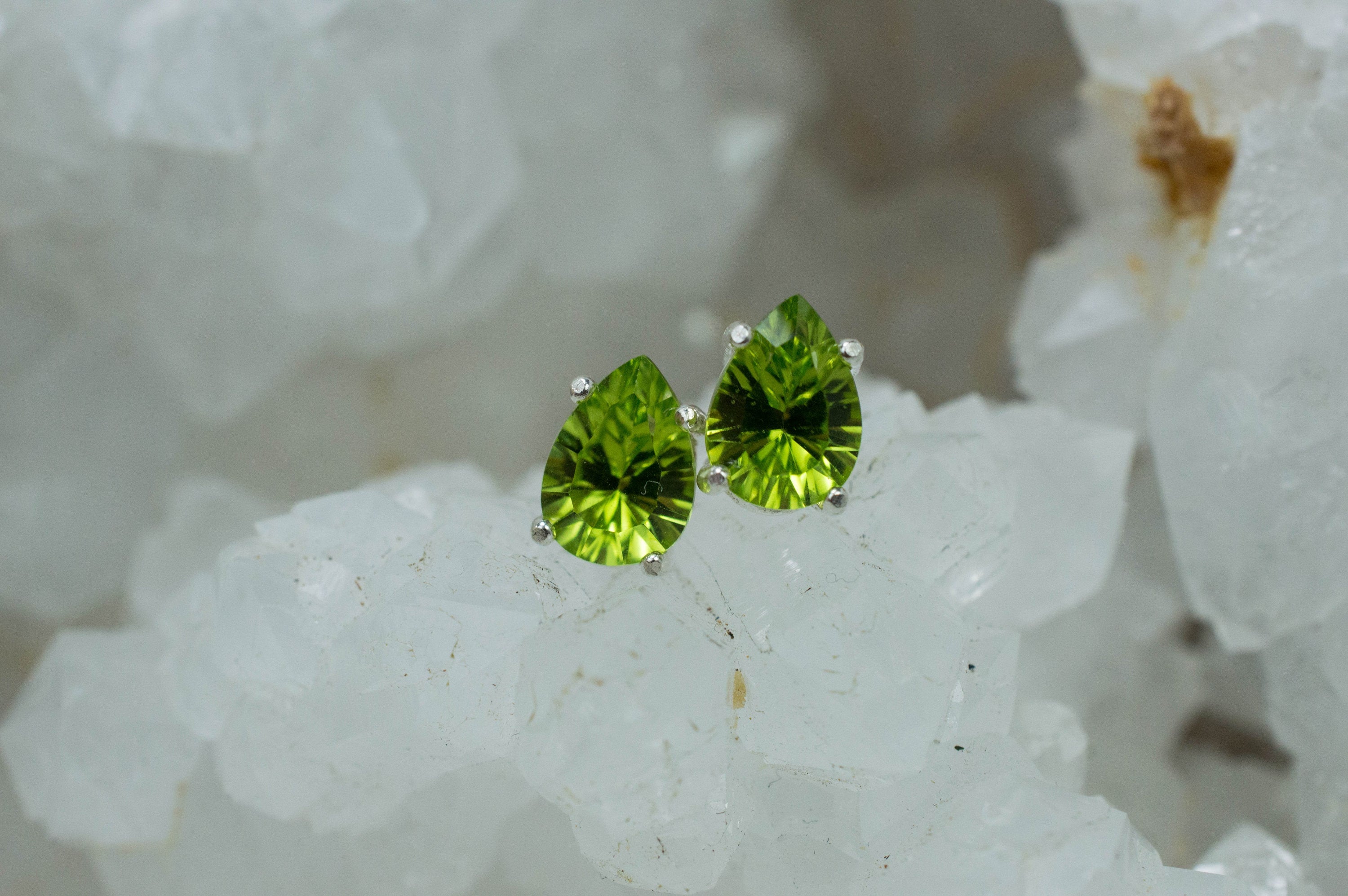 Peridot Earrings; Natural Untreated Arizona Peridot; 1.740cts