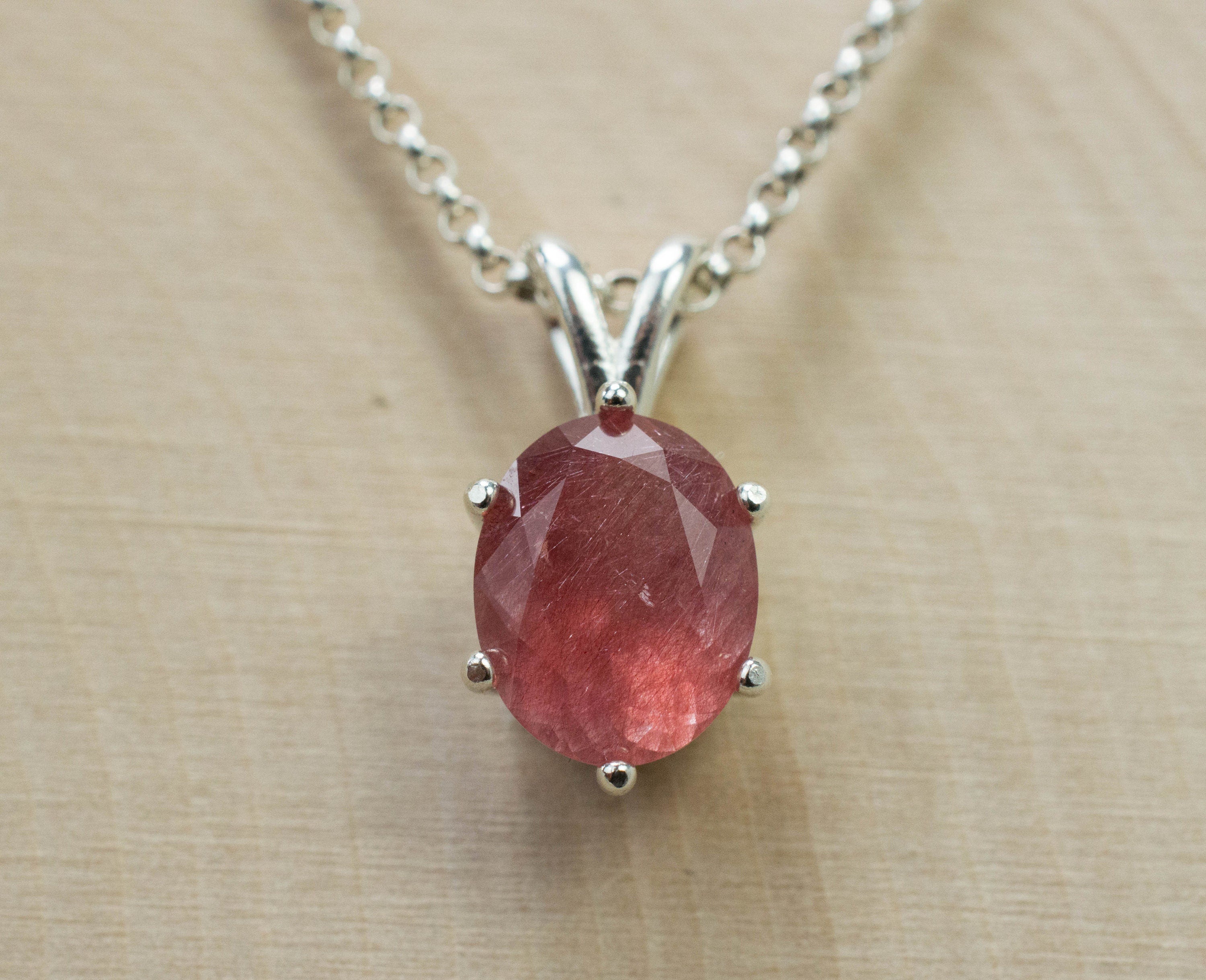 Strawberry Quartz Pendant; Natural Untreated Mexico Strawberry Quartz; 2.560cts