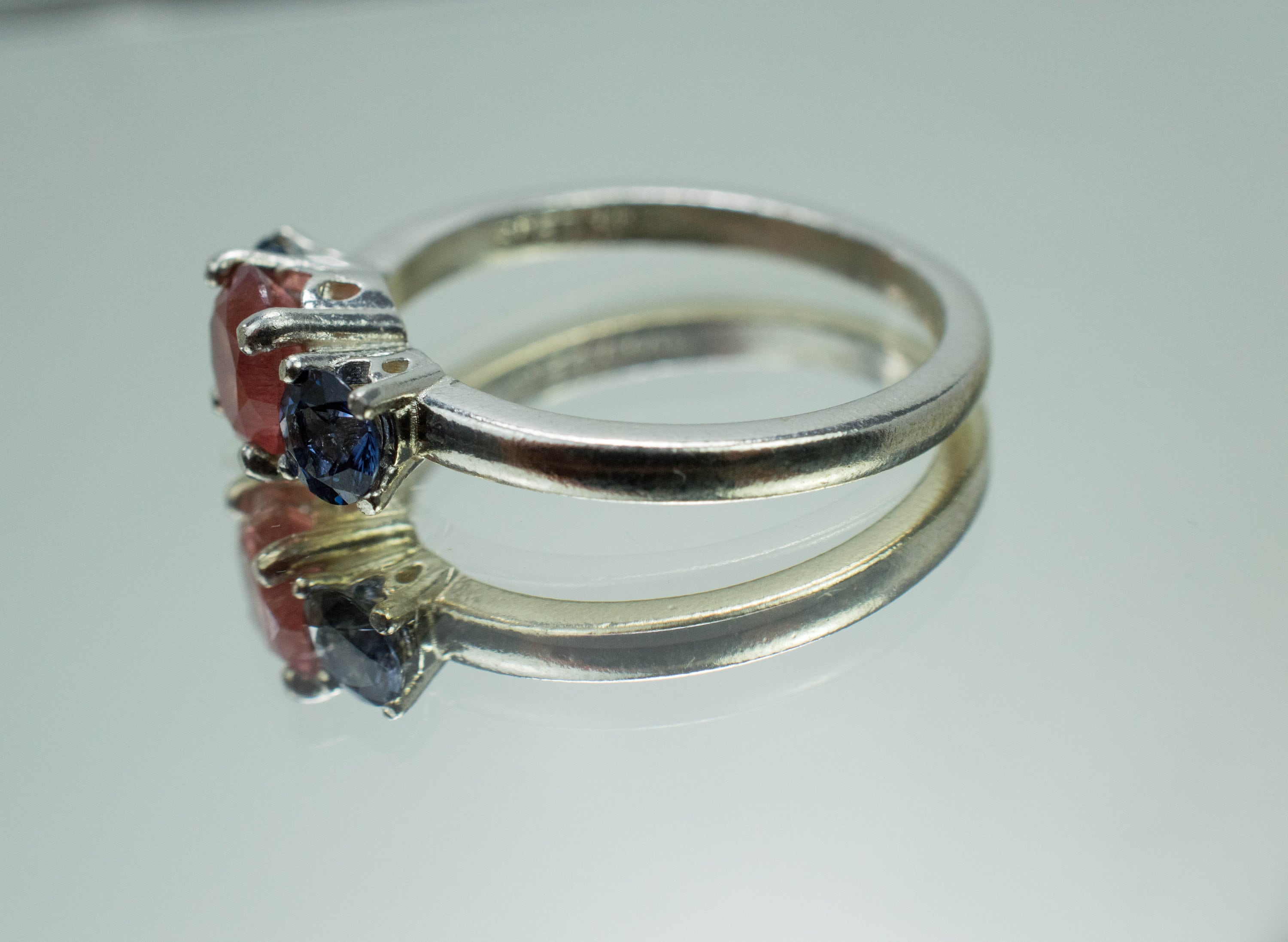 Strawberry Quartz Ring; Natural Untreated Mexico Quartz and Sri Lanka Spinel