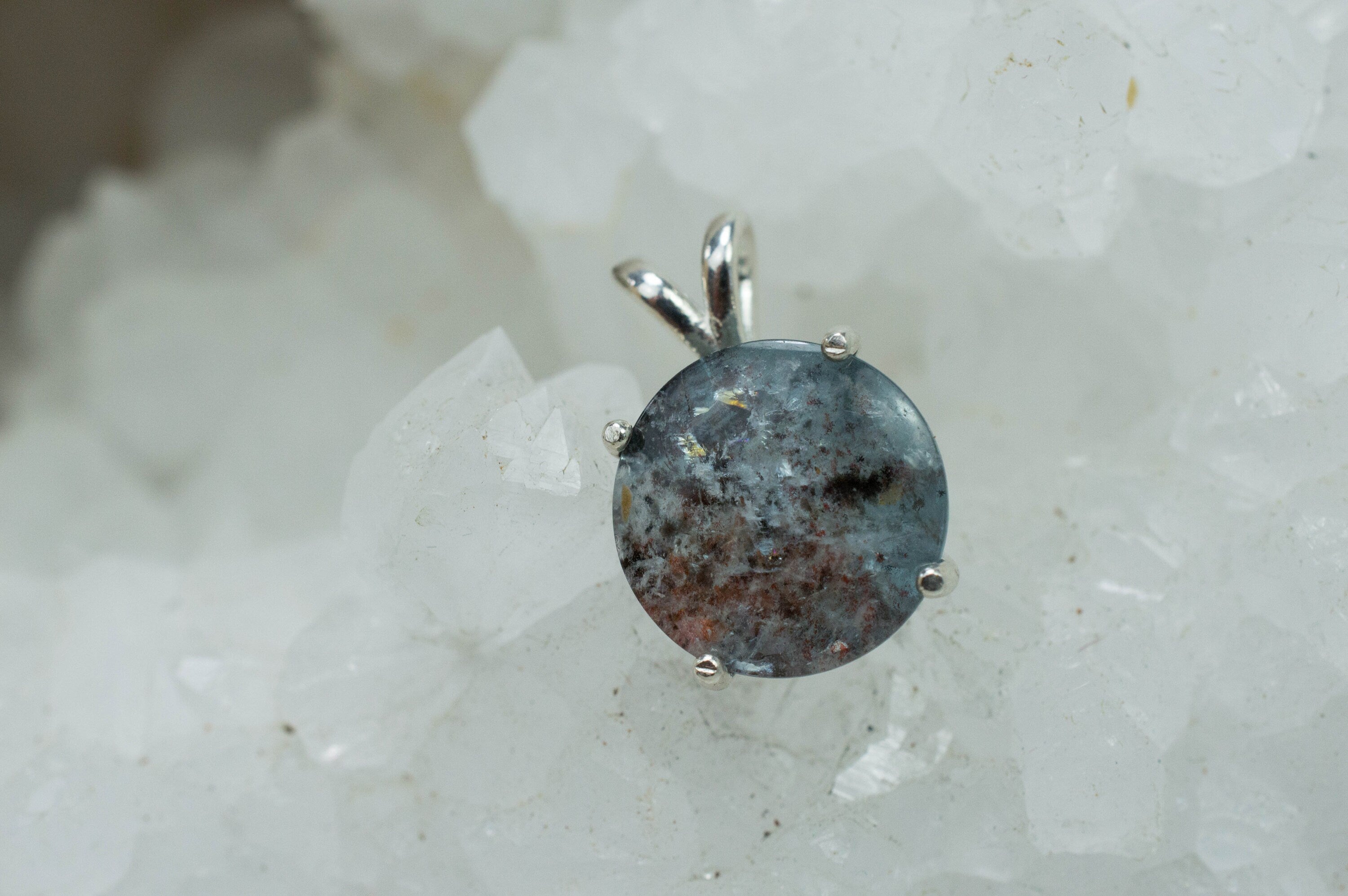 Aquamarine Pendant; Natural Untreated Brazil Lodolite Aquamarine; 6.755cts