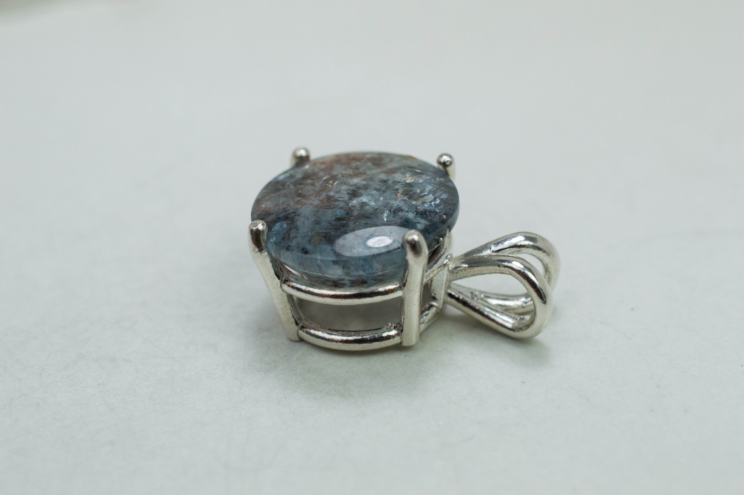 Aquamarine Pendant; Natural Untreated Brazil Lodolite Aquamarine; 6.755cts