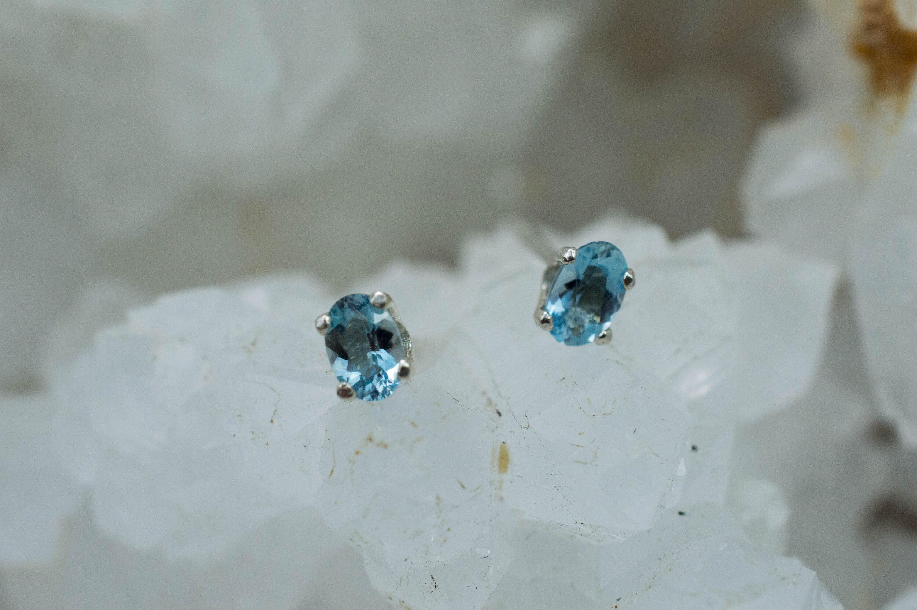 Aquamarine Earrings; Genuine Untreated Madagascar Aquamarine; 0.335cts