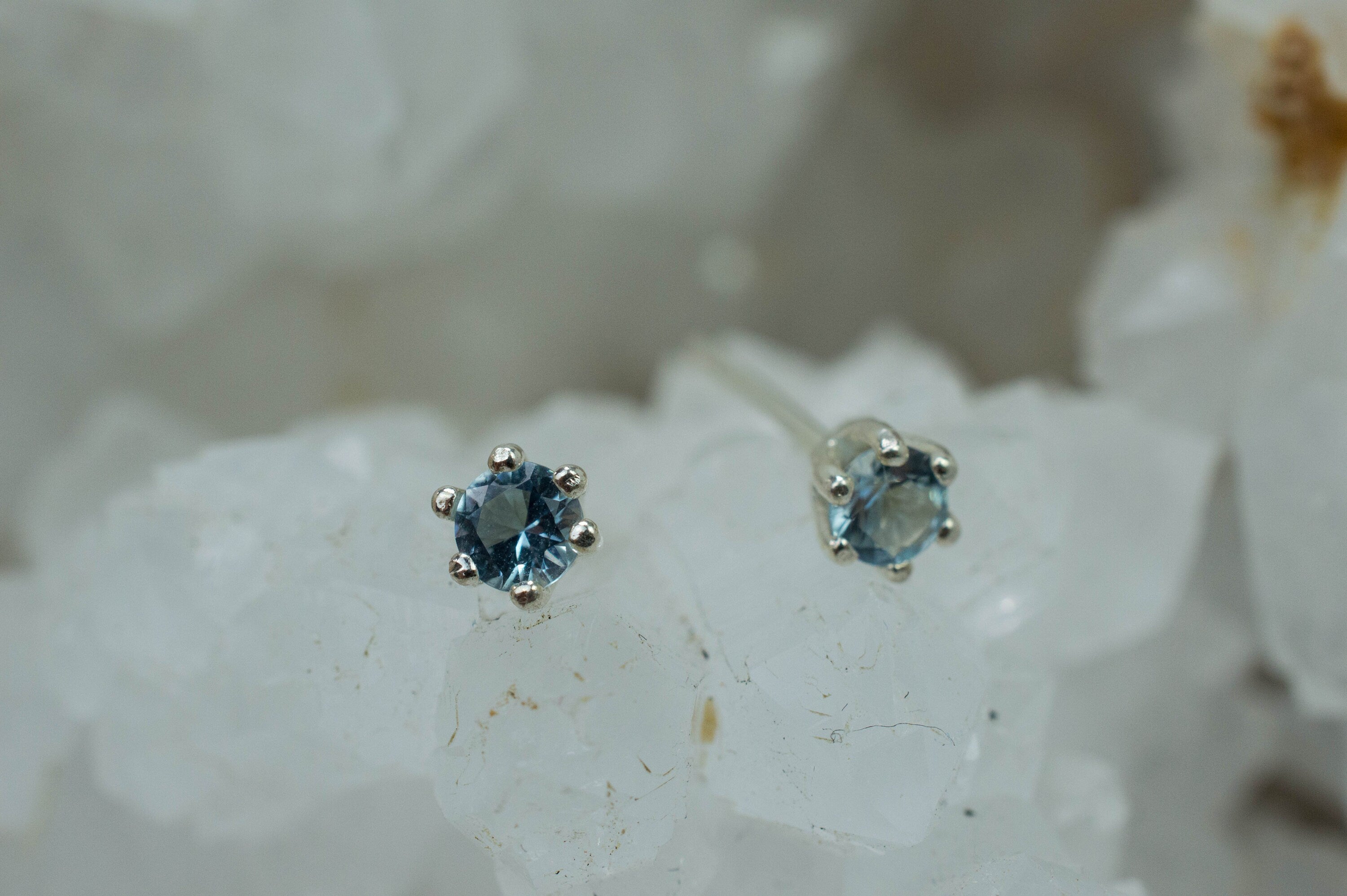 Aquamarine Earrings; Genuine Untreated Madagascar Aquamarine; 0.275cts