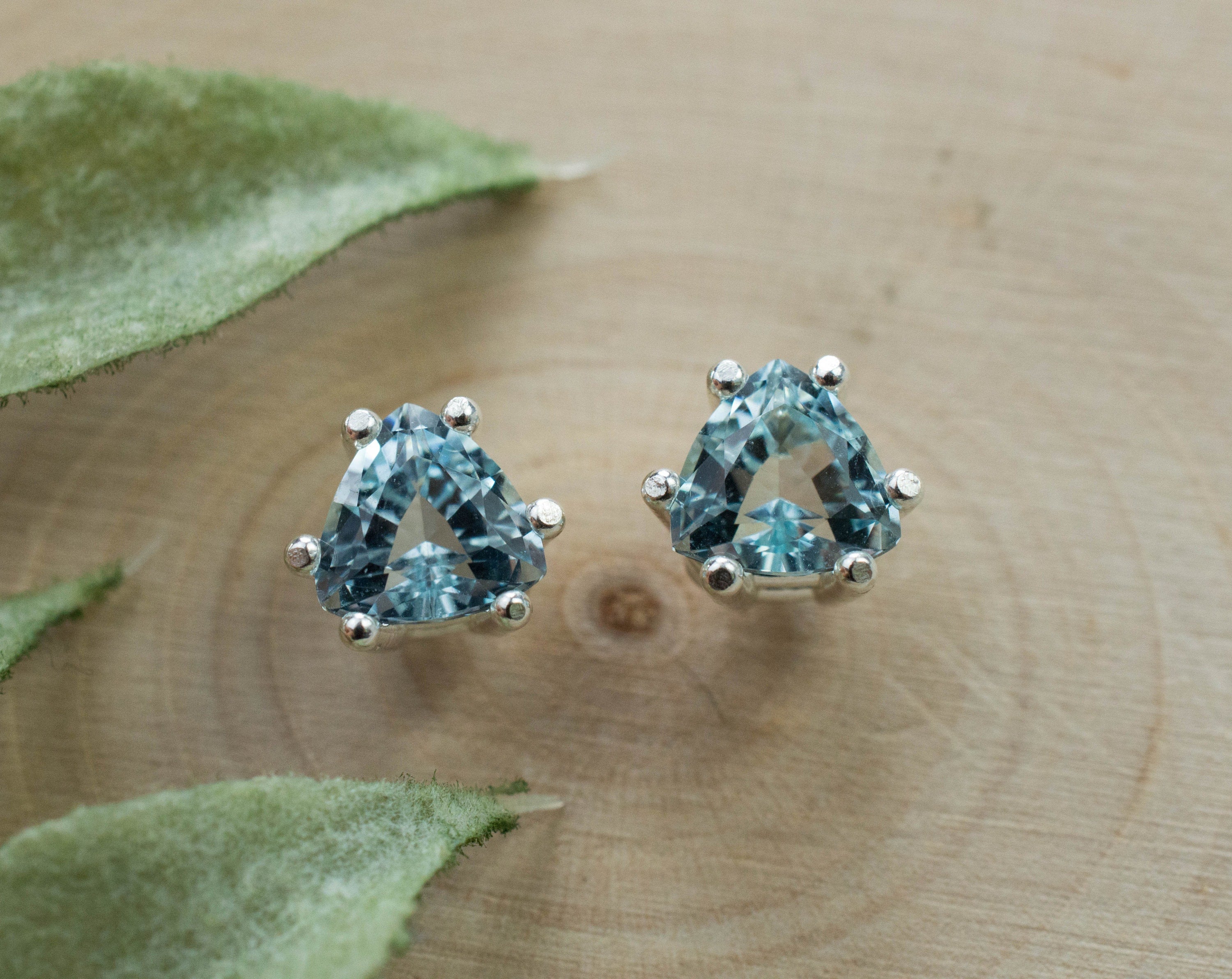 Aquamarine Earrings; Genuine Untreated Mozambique Aquamarine; 1.510cts