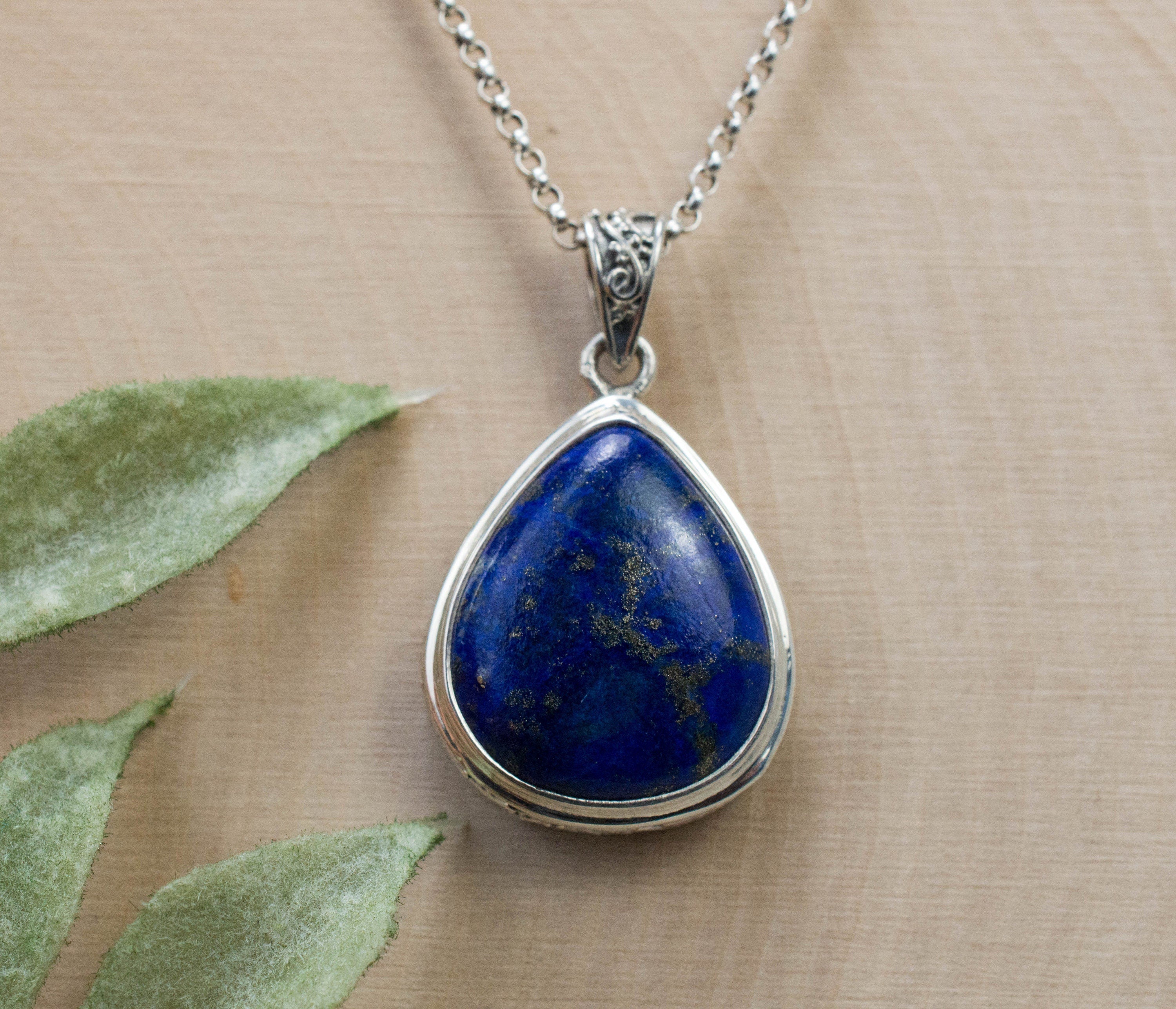 Lapis Lazuli Pendant; Natural Untreated Afghanistan Lapis