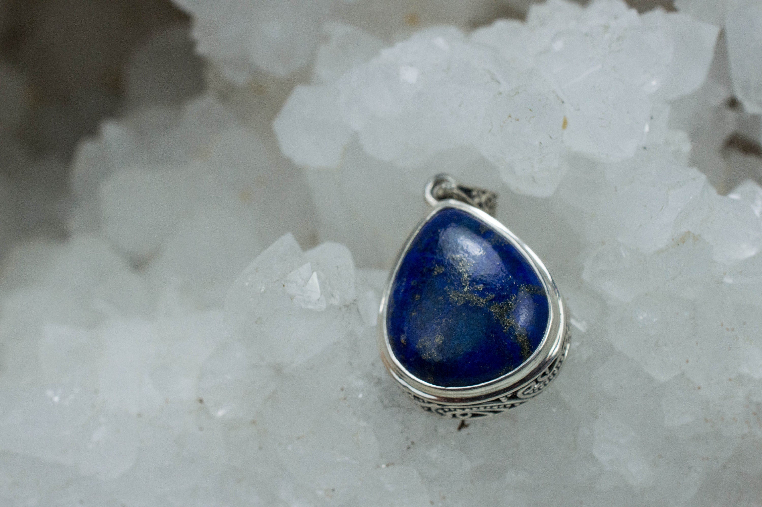 Lapis Lazuli Pendant; Natural Untreated Afghanistan Lapis