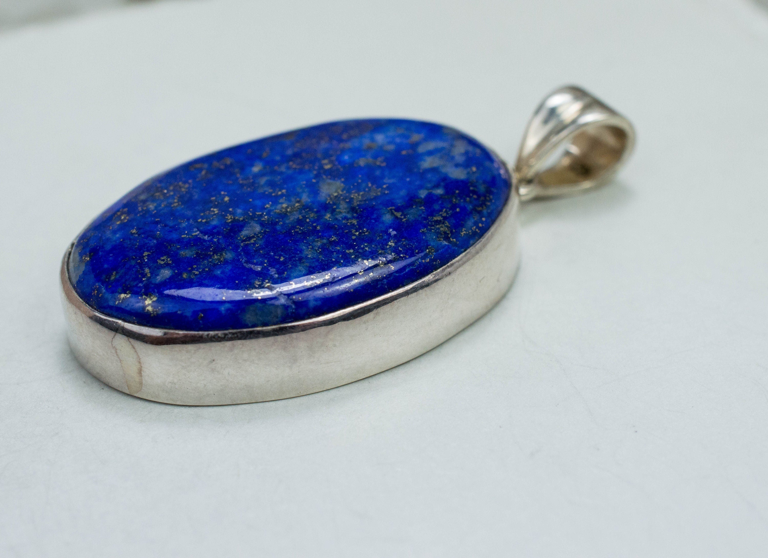 Lapis Lazuli Pendant; Natural Untreated Afghani Lapis