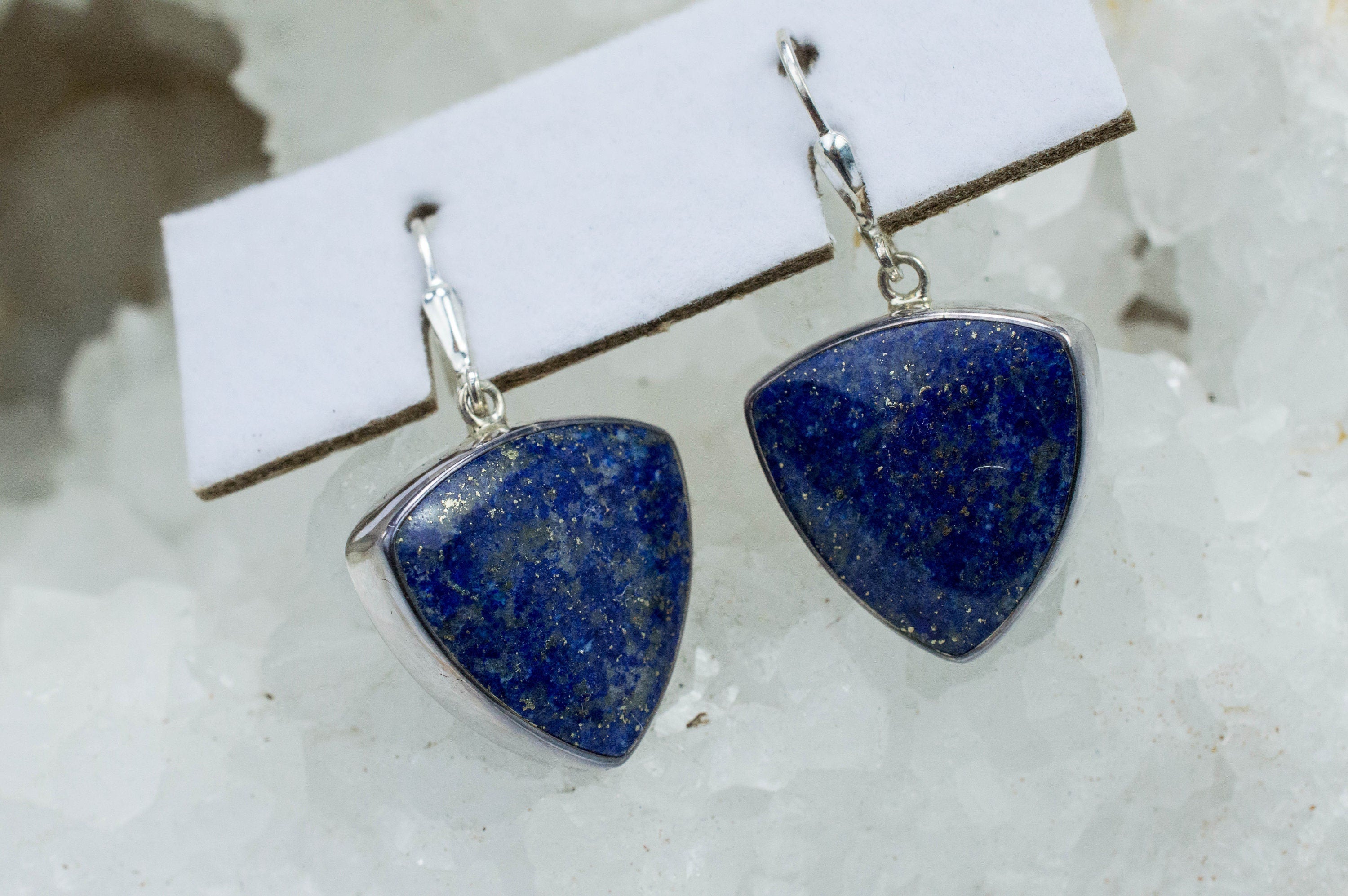 Lapis Lazuli Earrings, Genuine Untreated Afghani Lapis