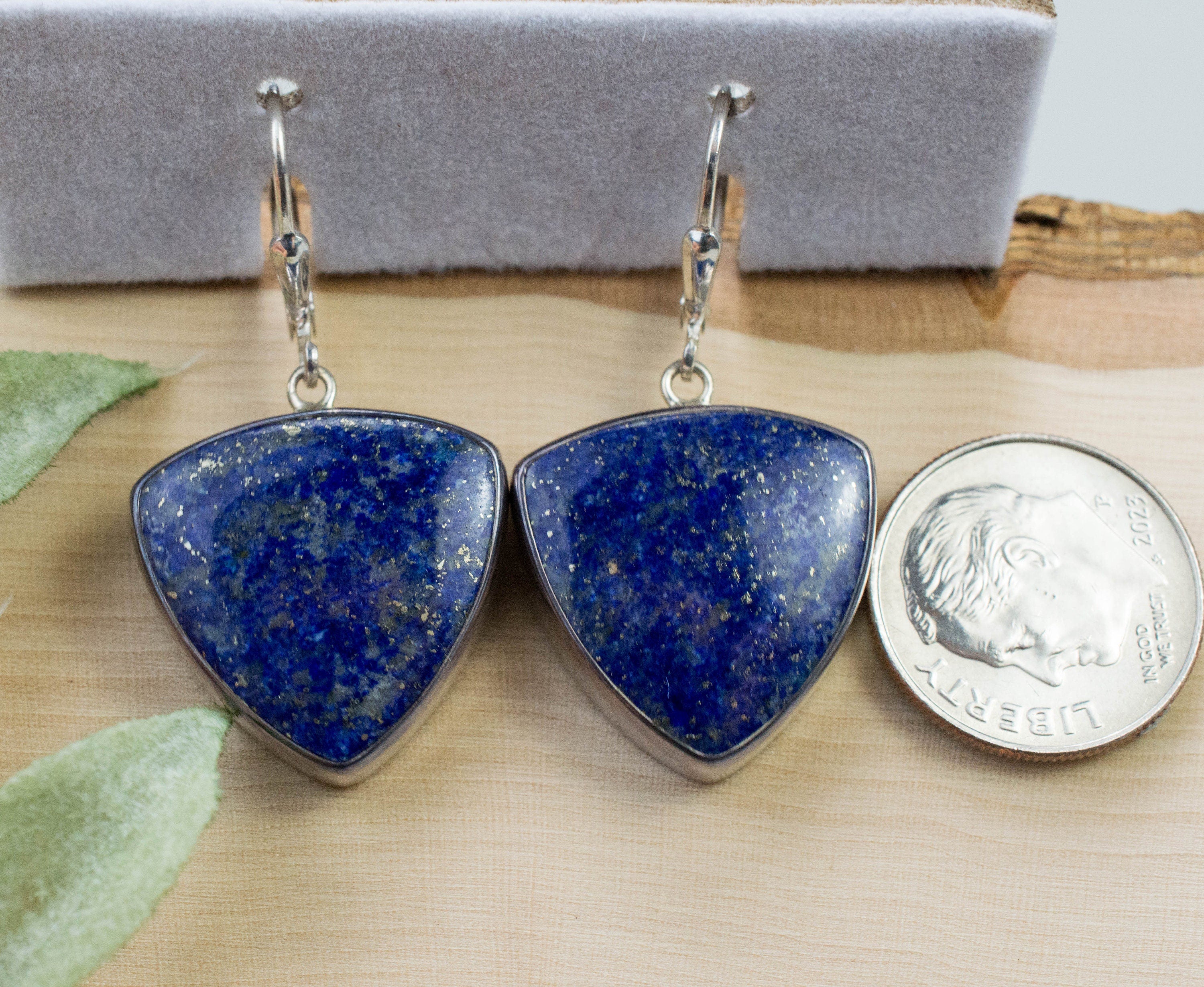 Lapis Lazuli Earrings, Genuine Untreated Afghani Lapis