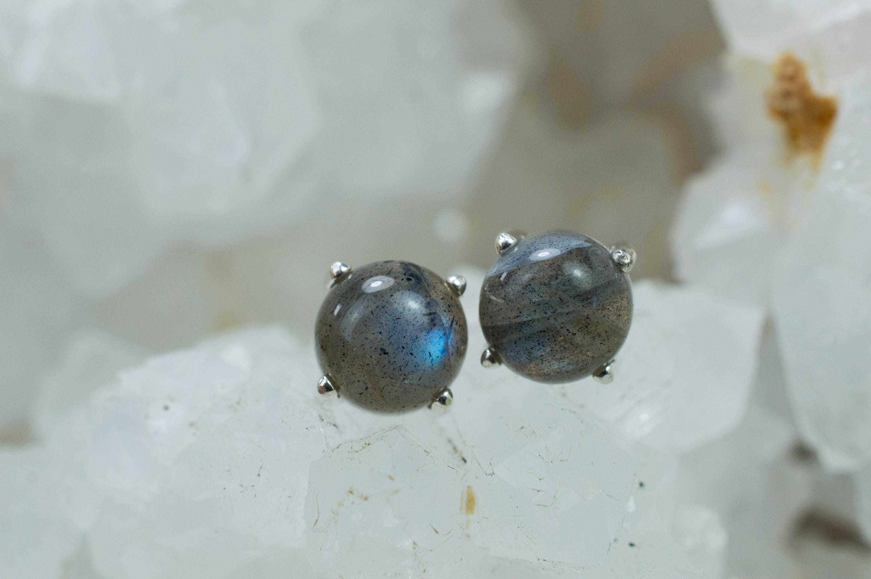 Labradorite Earrings; Natural Untreated Madagascar Labradorite; 3.460cts