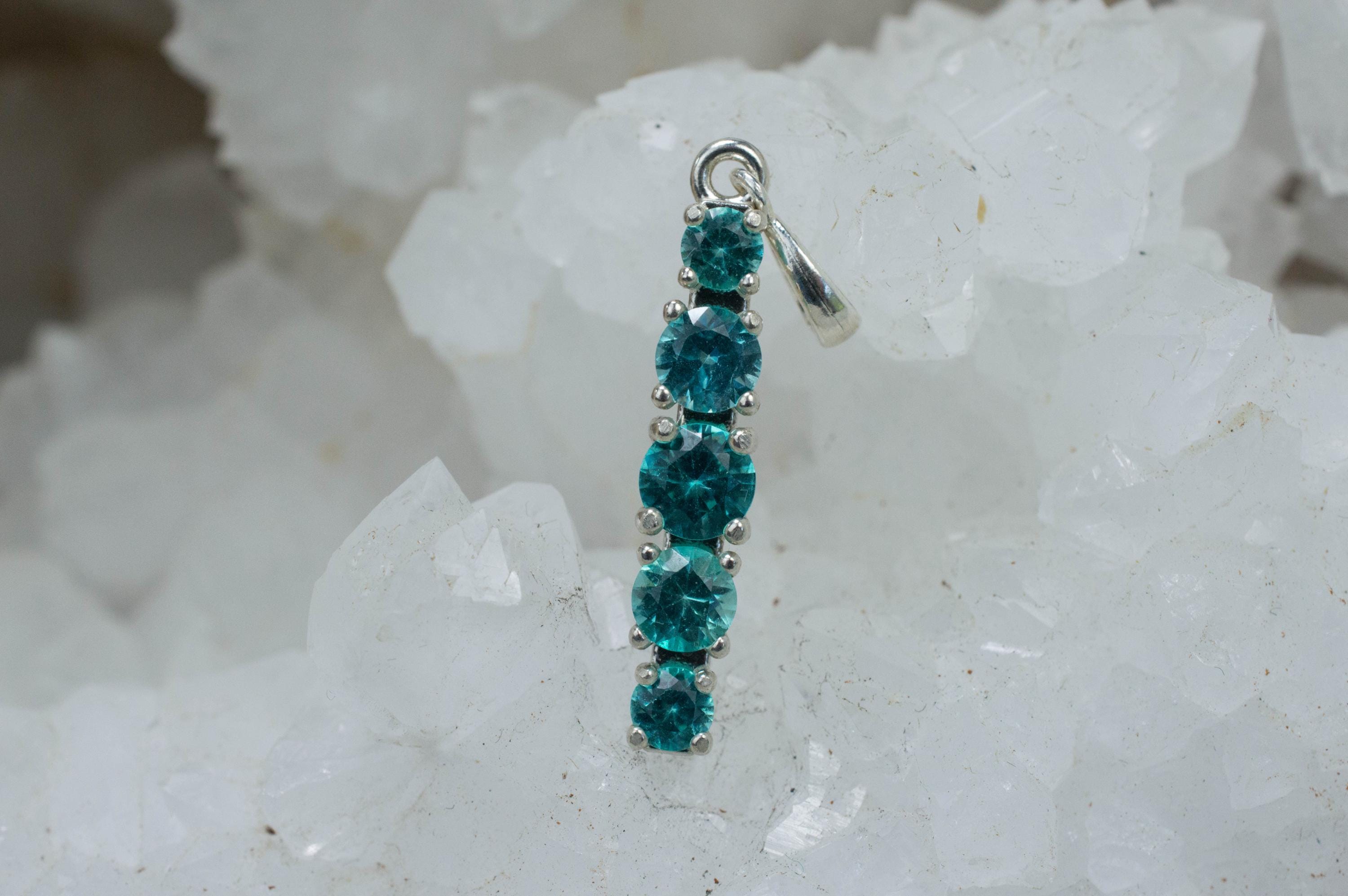 Blue Apatite Pendant; Natural Untreated Brazil Apatite; 1.490cts