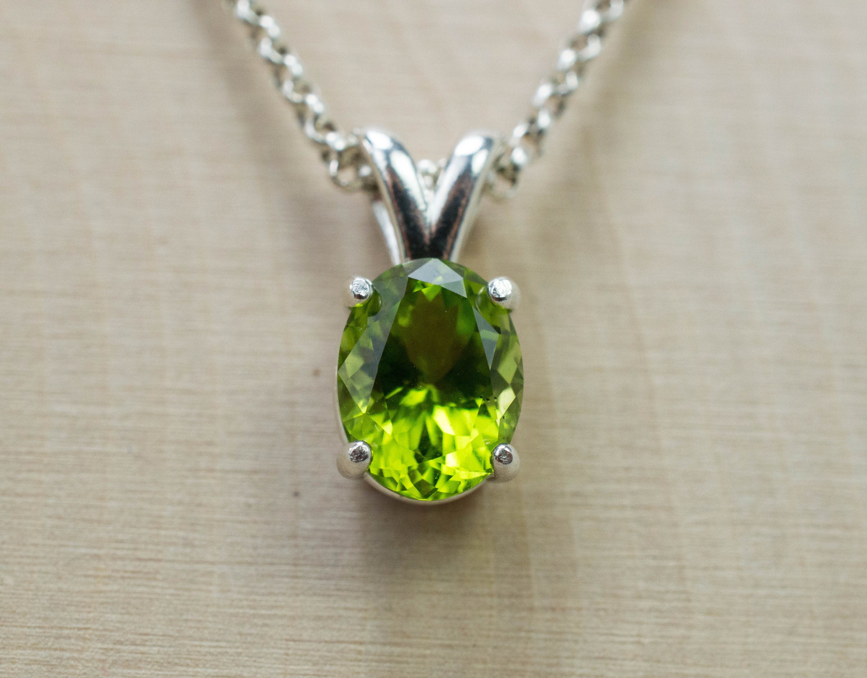 Peridot Pendant; Natural Untreated Tanzania Peridot; 1.935cts