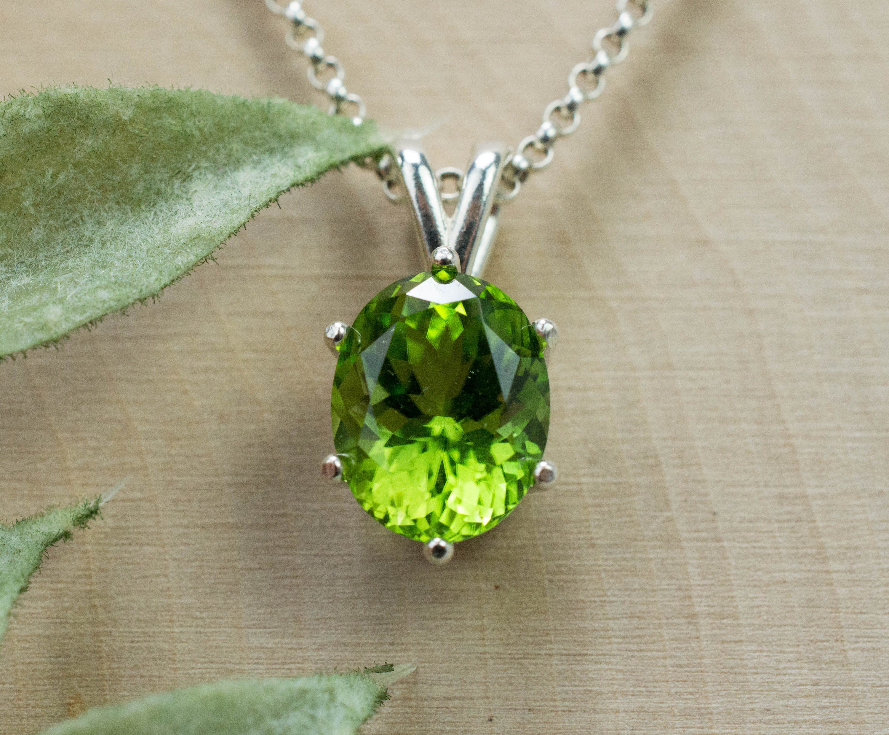 Peridot Pendant; Natural Untreated Tanzania Peridot; 3.320cts