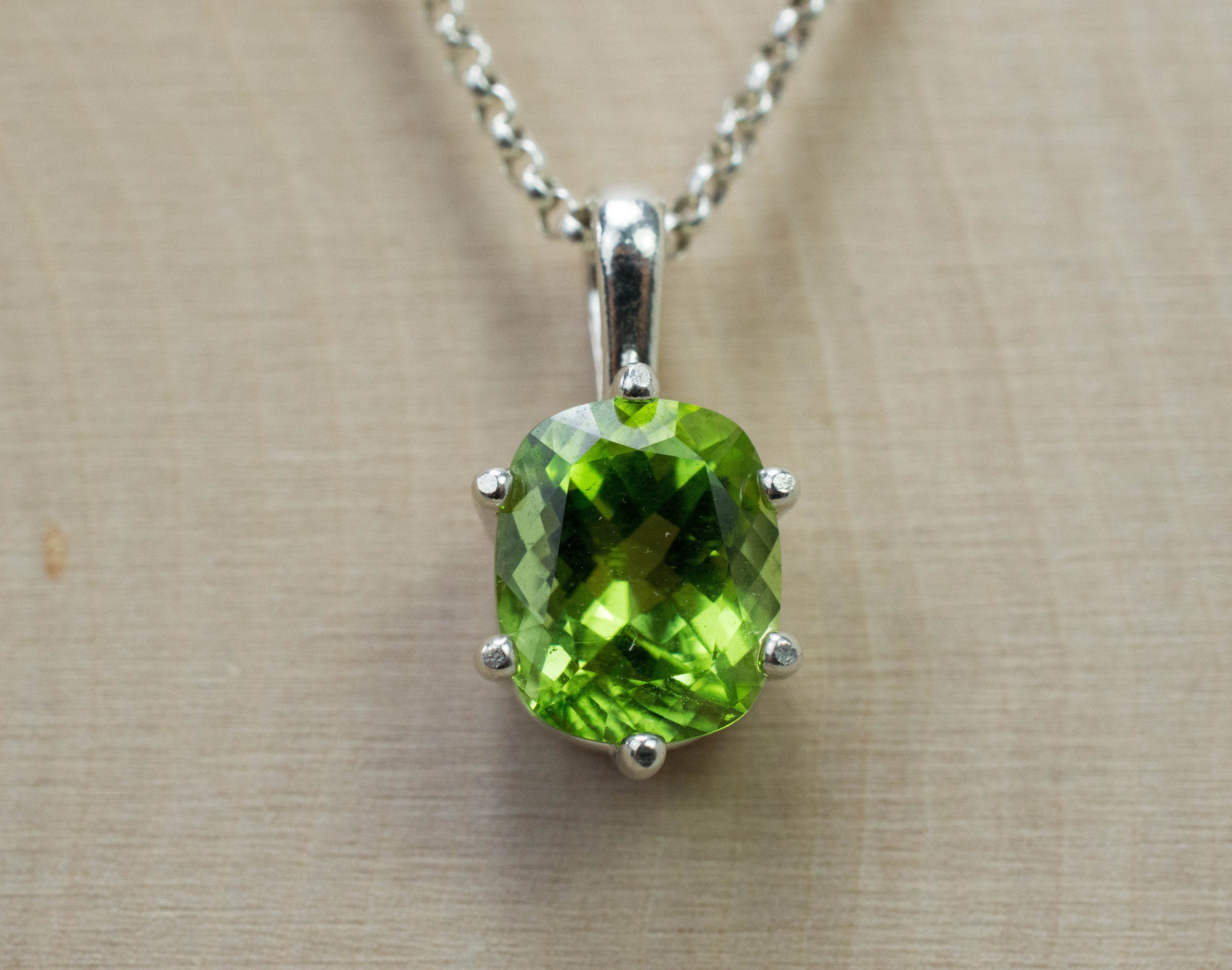 Peridot Pendant; Natural Untreated Tanzania Peridot; 3.325cts