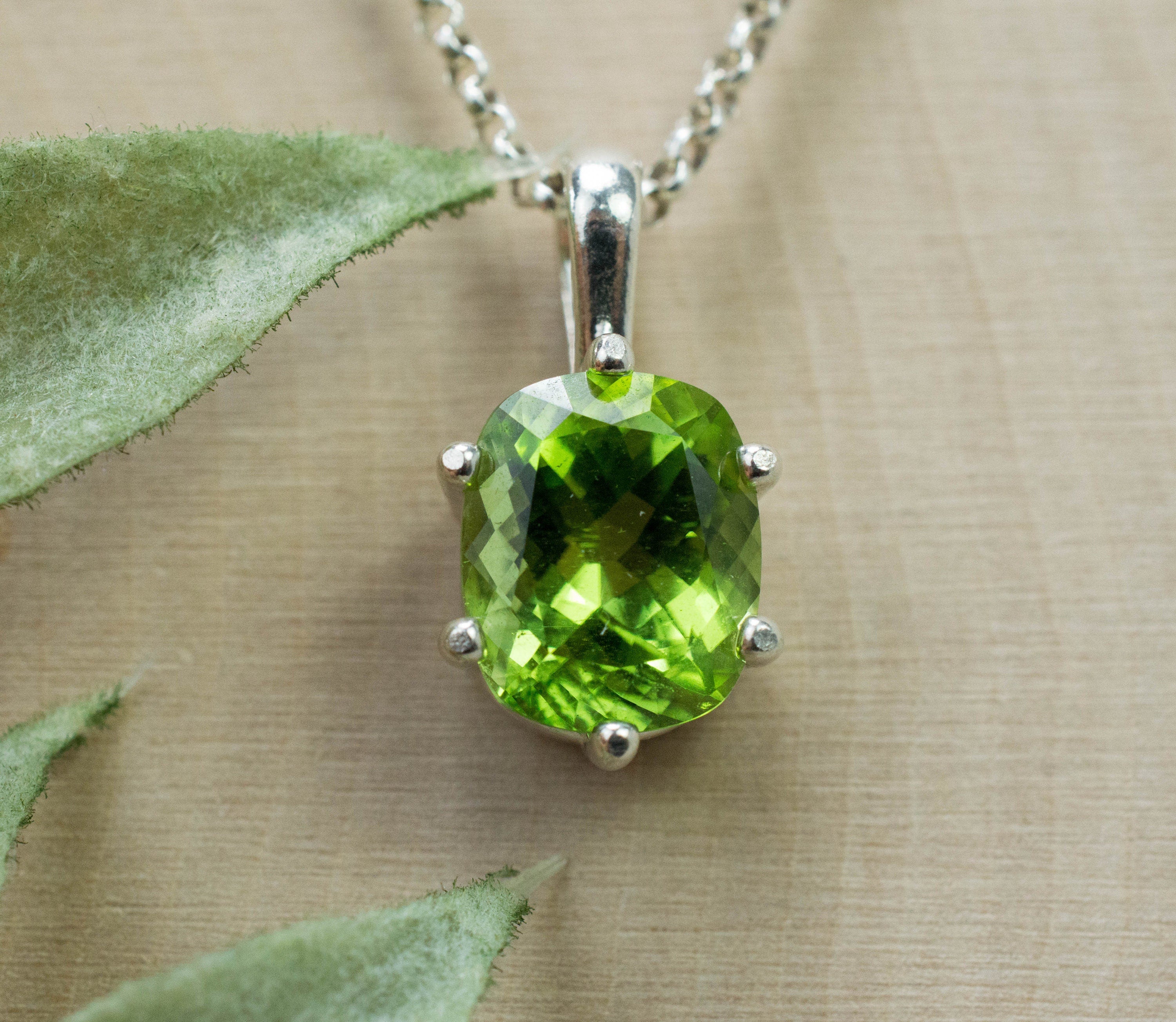 Peridot Pendant; Natural Untreated Tanzania Peridot; 3.325cts