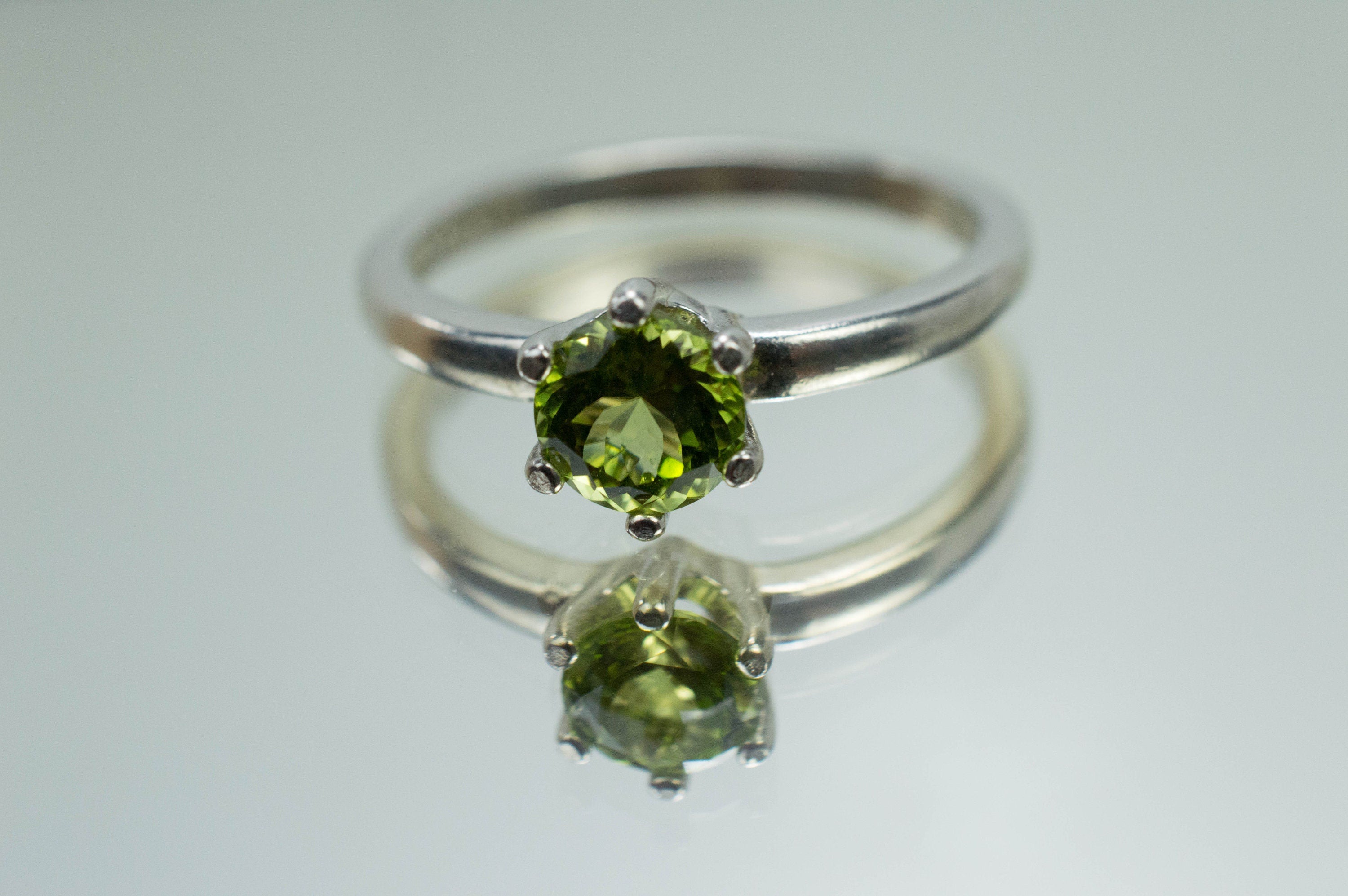 Peridot Ring, Natural Untreated Tanzania Peridot; 0.770cts