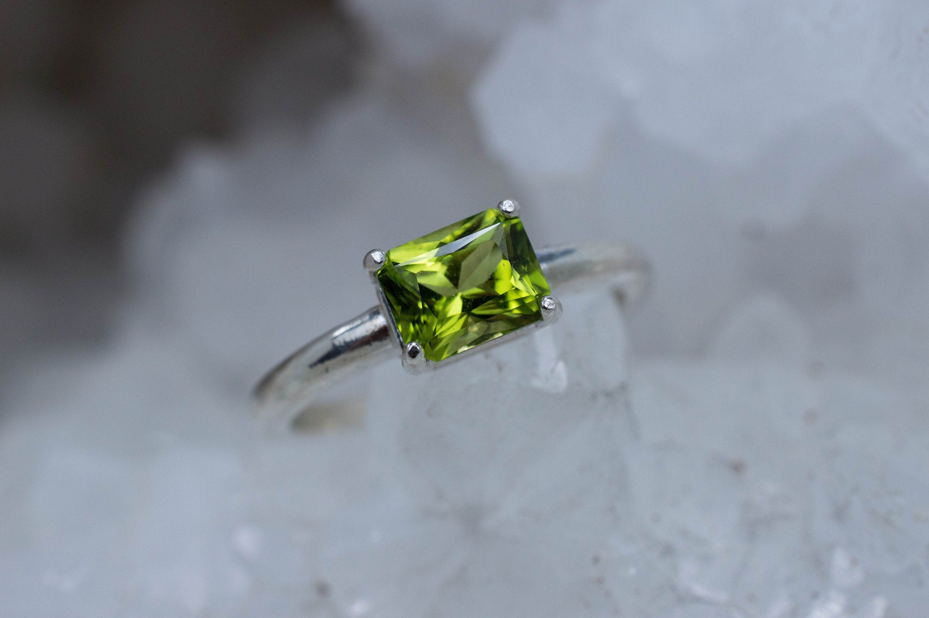 Peridot Ring, Natural Untreated Tanzania Peridot; 1.080cts