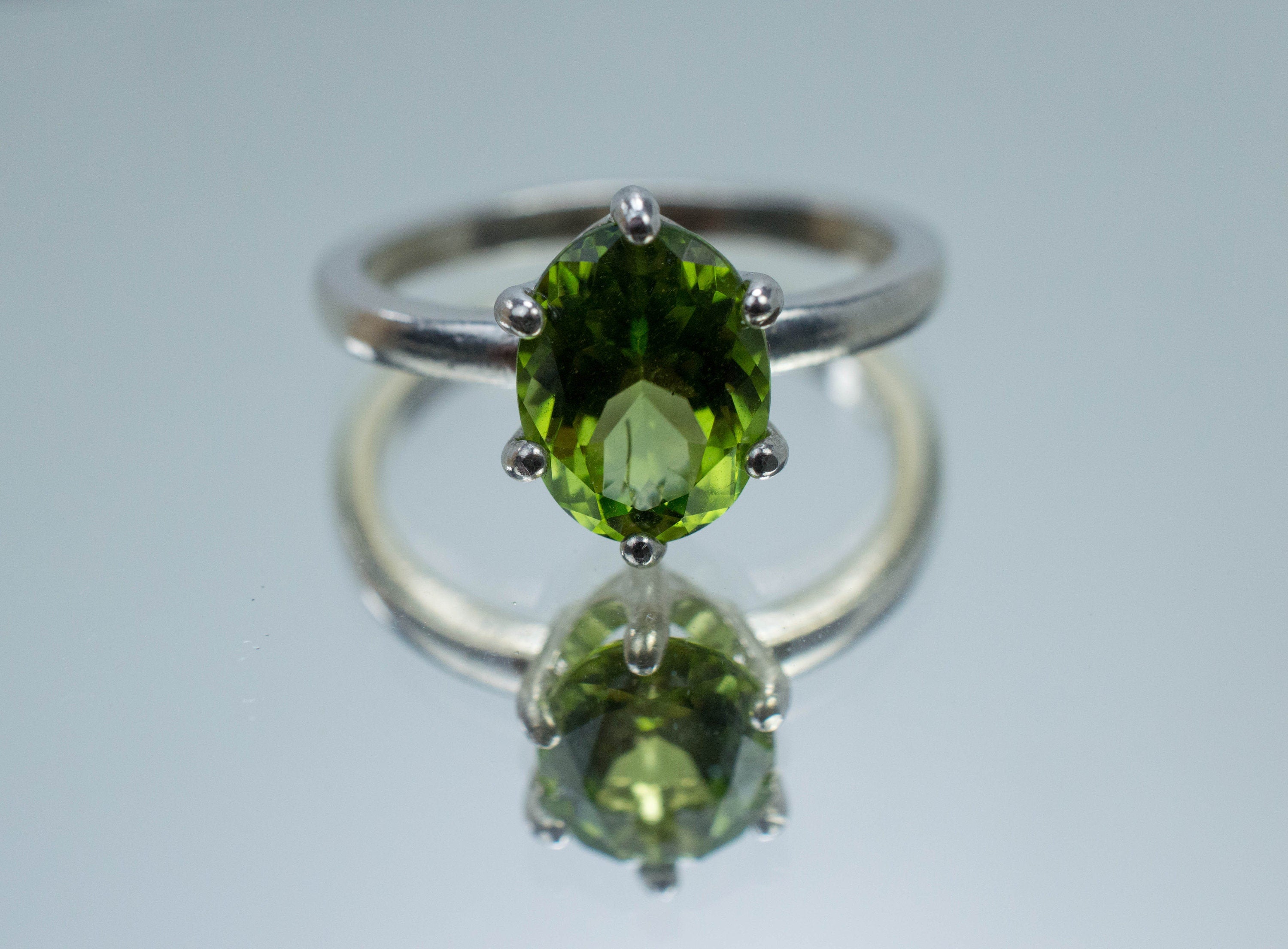 Peridot Ring, Natural Untreated Tanzania Peridot; 2.035cts